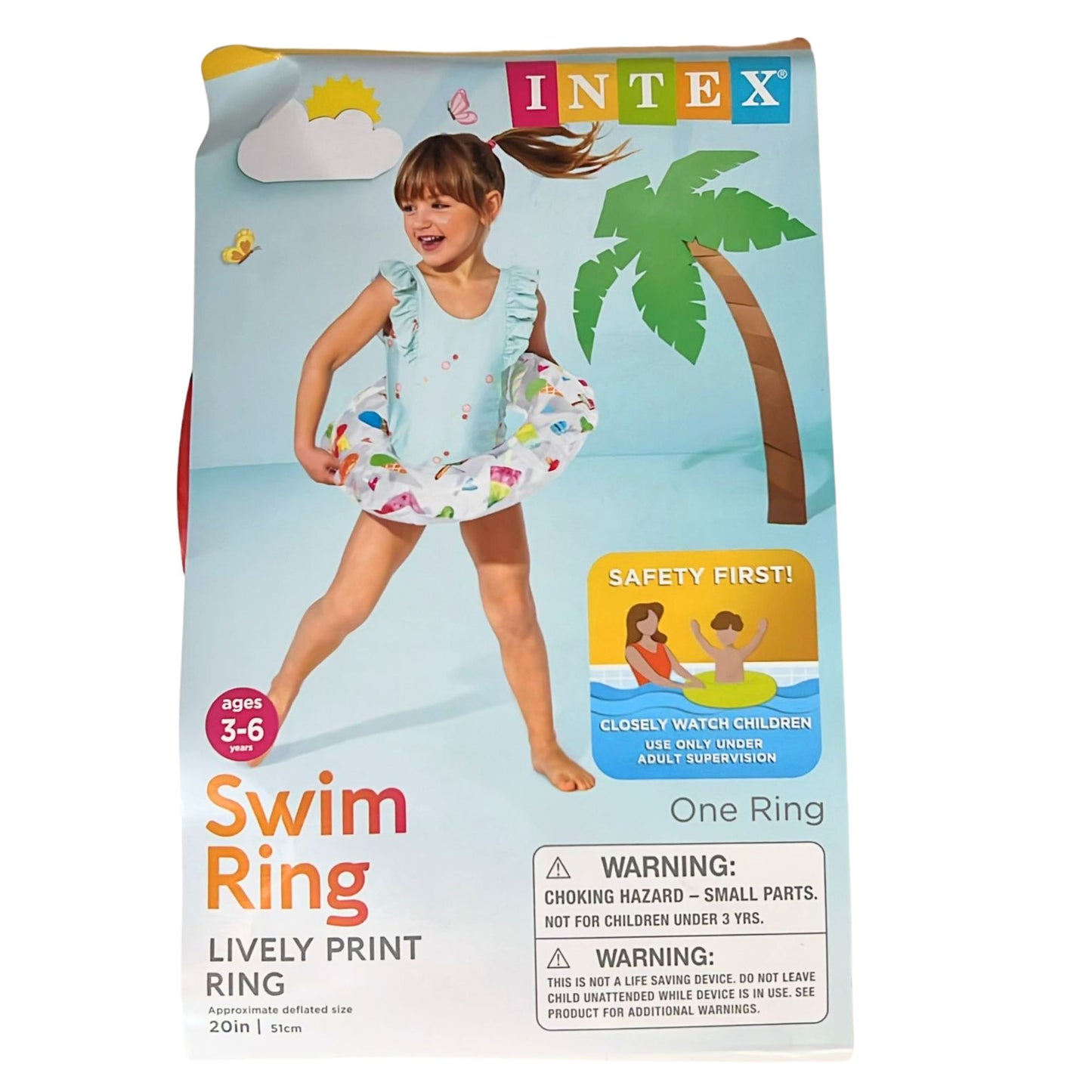 Lively Print Inflatable Swim Ring