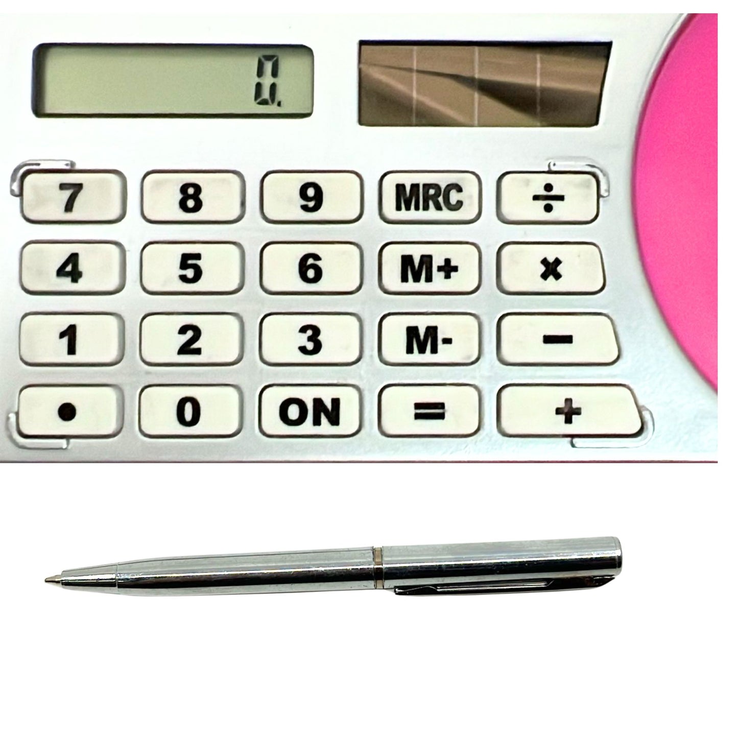Compact Calculator with Cardholder and Pen