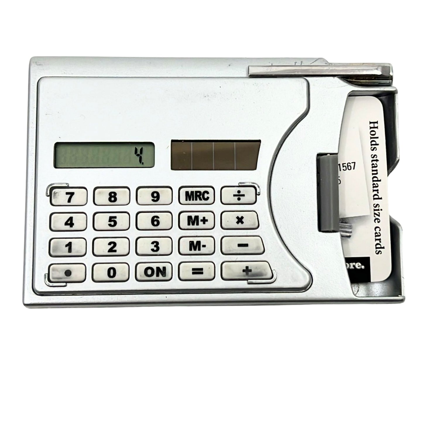 Compact Calculator with Cardholder and Pen