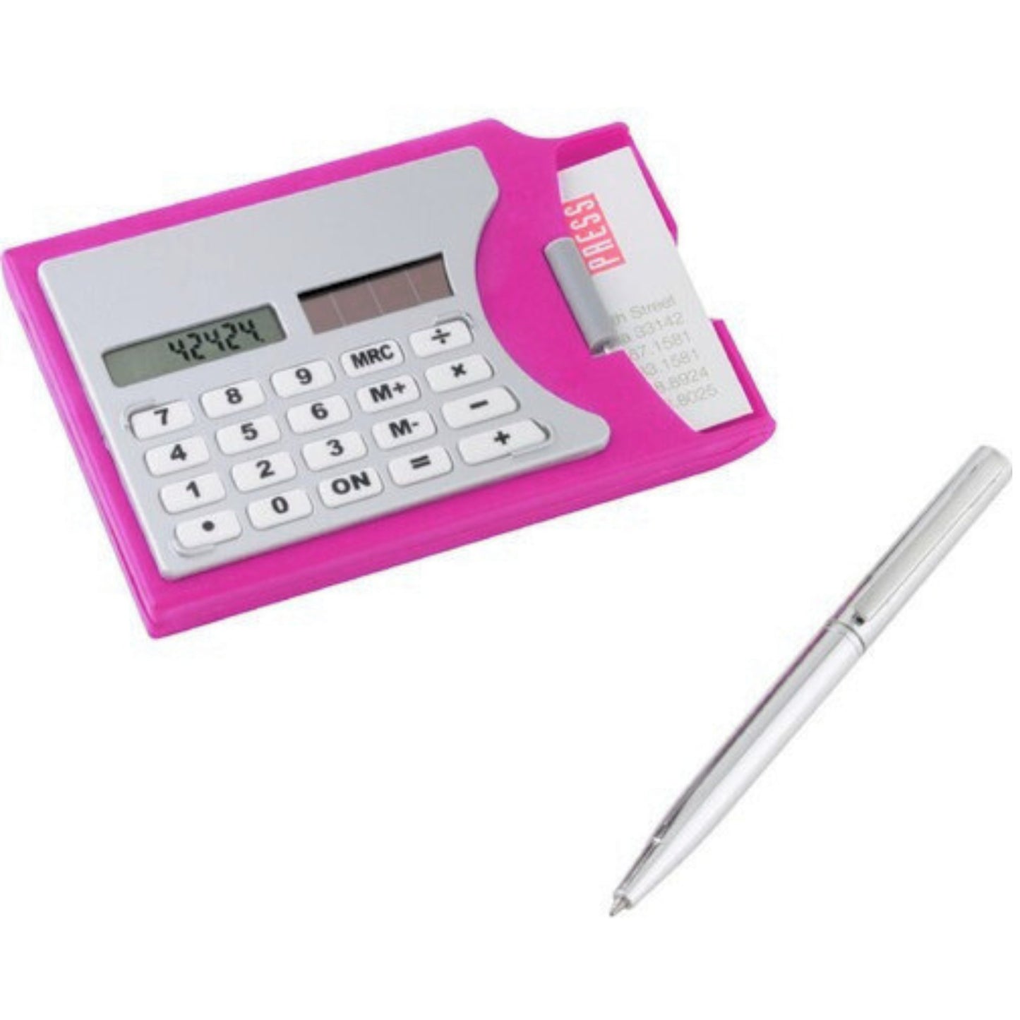 Compact Calculator with Cardholder and Pen