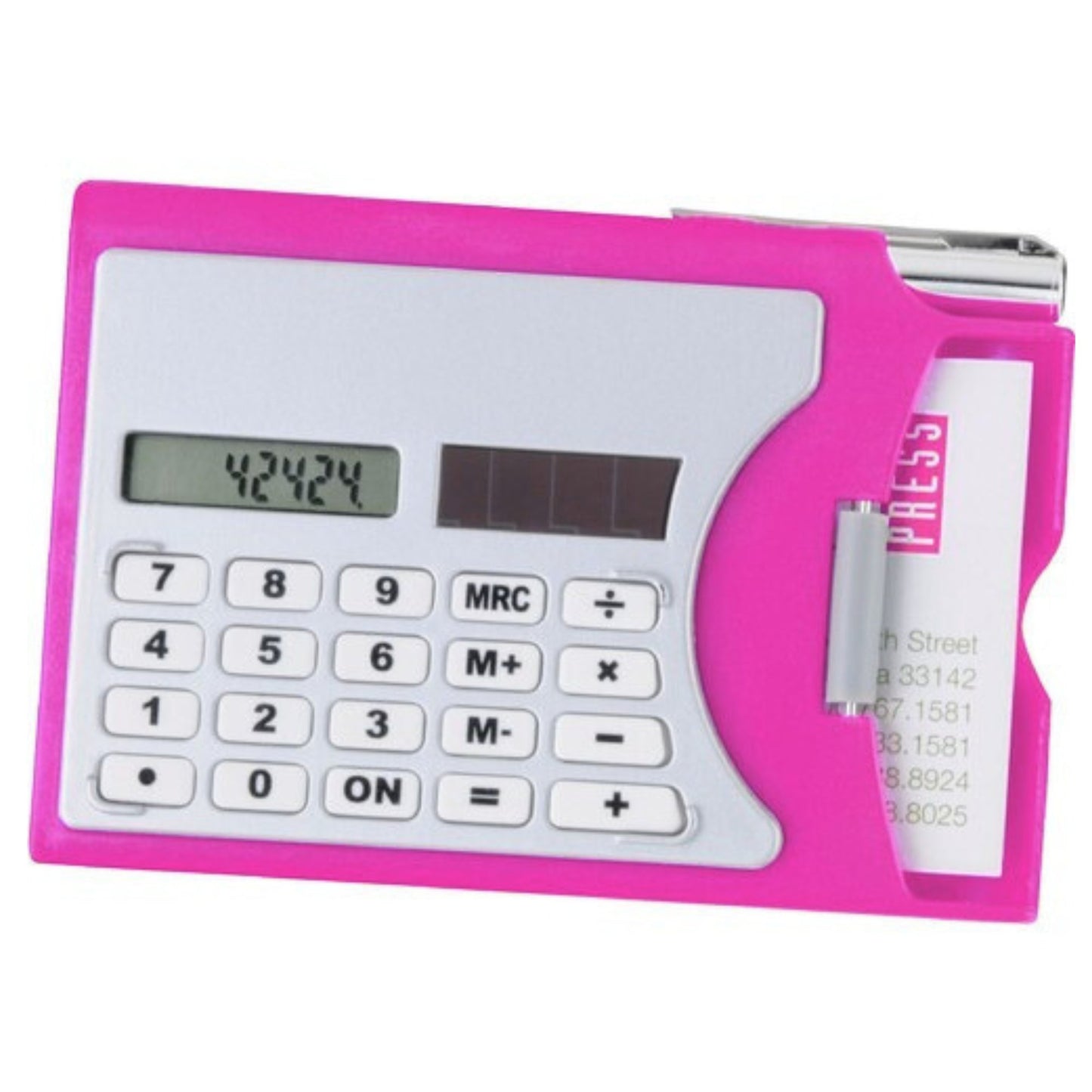 Compact Calculator with Cardholder and Pen