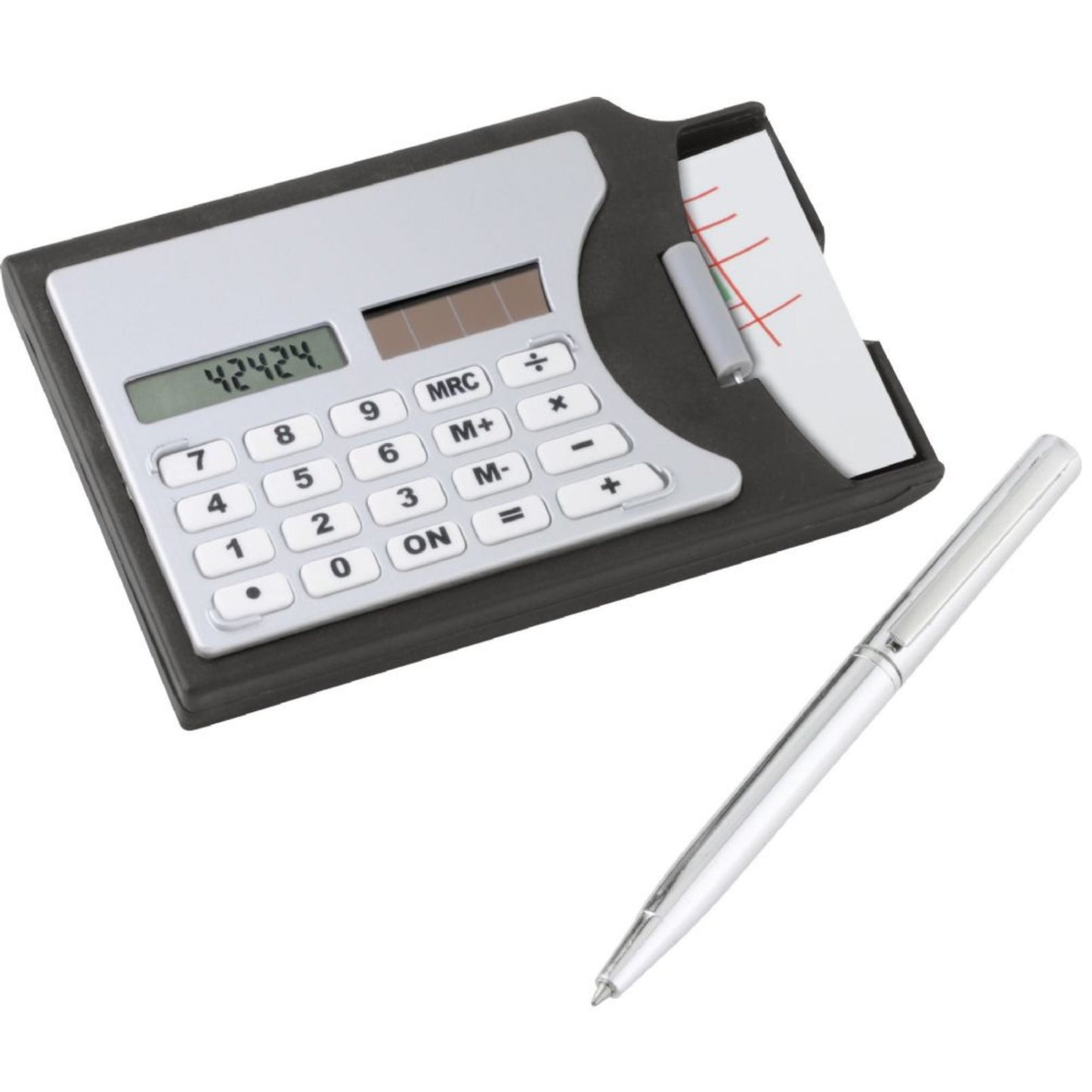 Compact Calculator with Cardholder and Pen