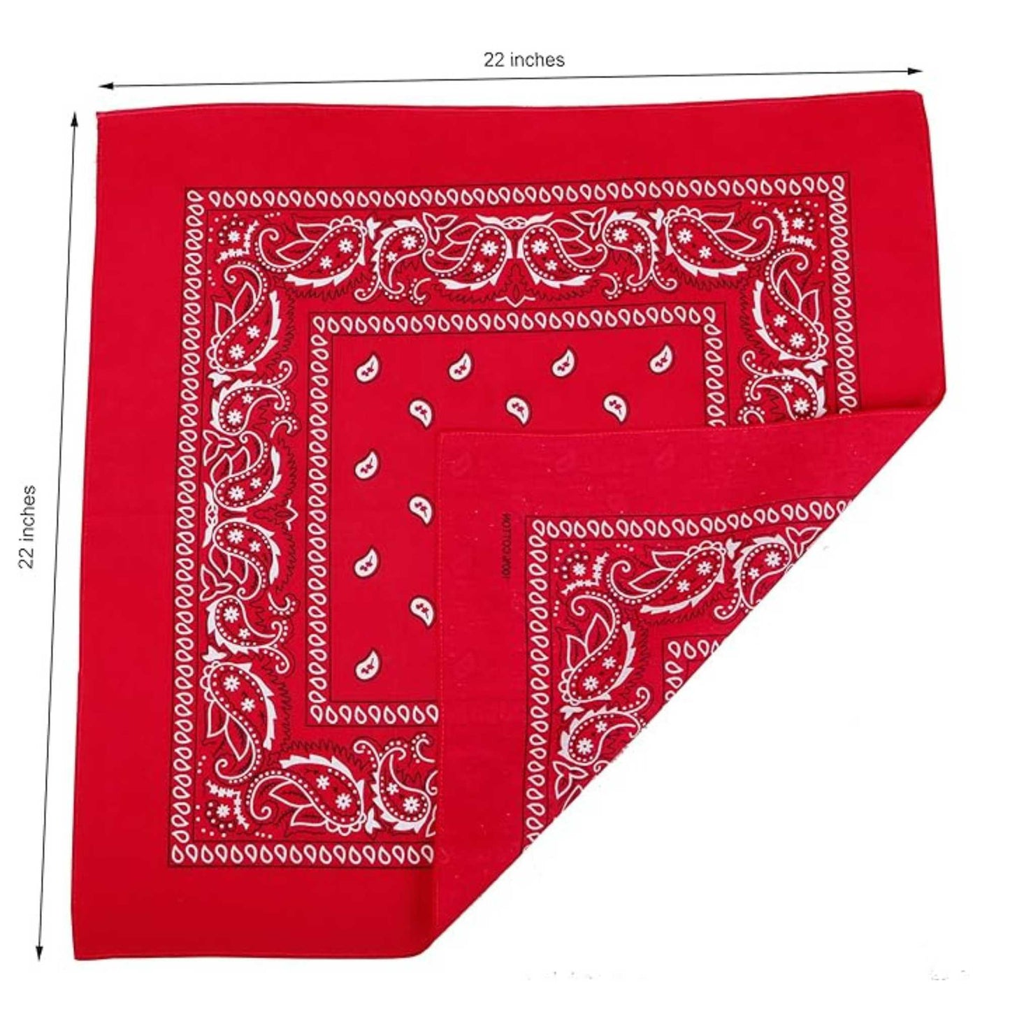 Unisex Paisley Pattern 100% Cotton Bandana Head or Neck Scarf