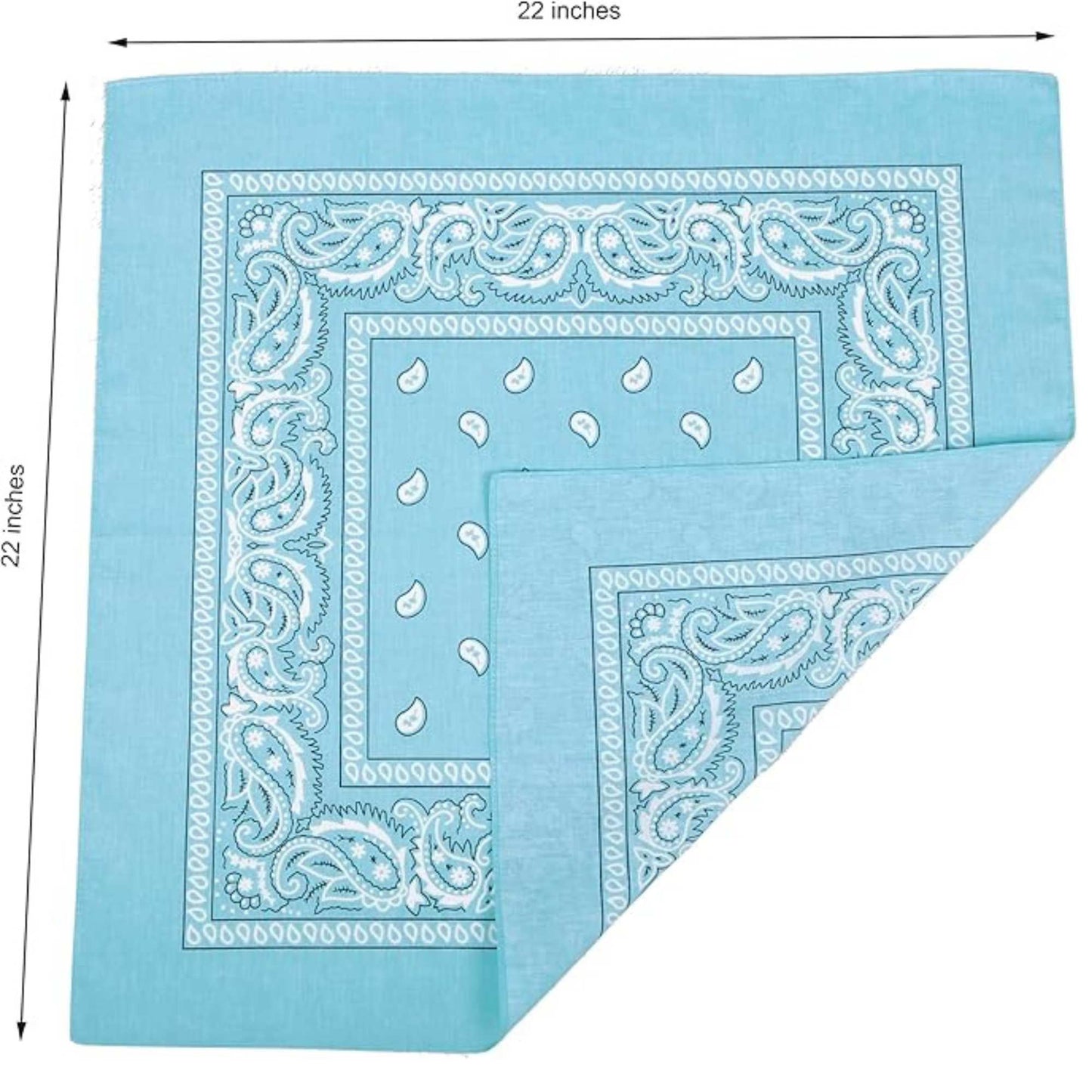 Unisex Paisley Pattern 100% Cotton Bandana Head or Neck Scarf