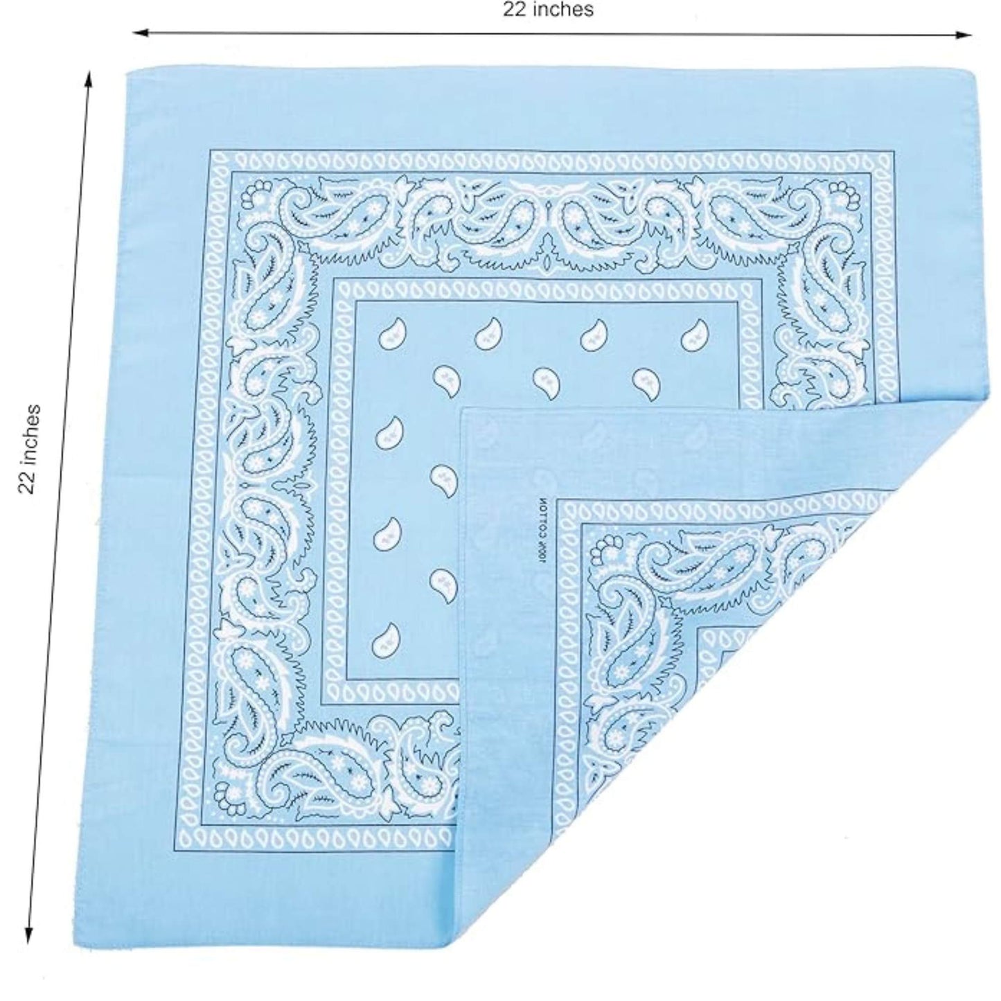 Unisex Paisley Pattern 100% Cotton Bandana Head or Neck Scarf