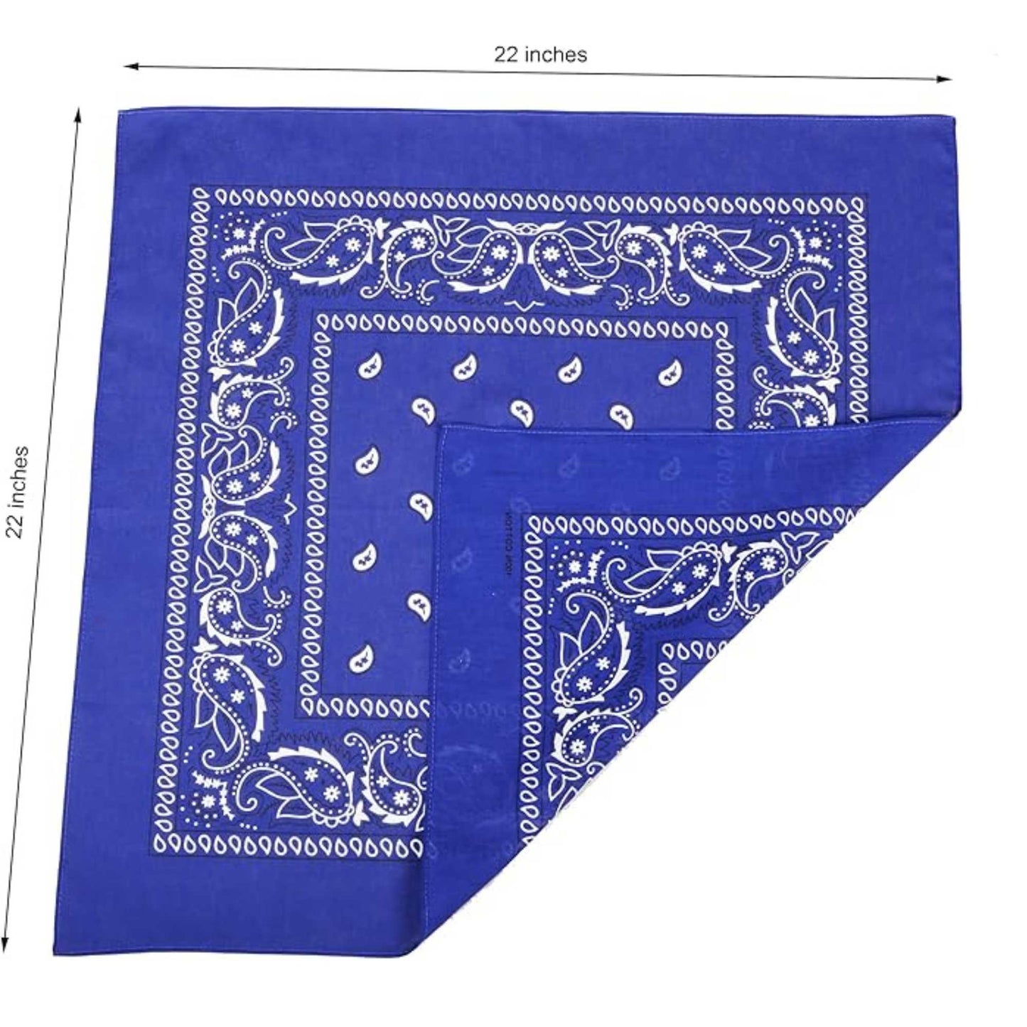 Unisex Paisley Pattern 100% Cotton Bandana Head or Neck Scarf