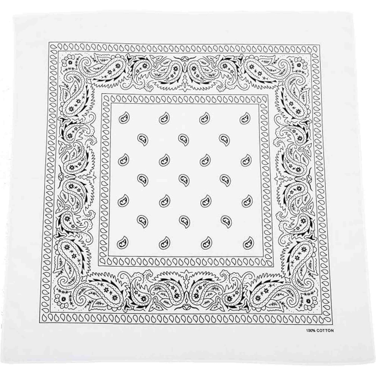 Unisex Paisley Pattern 100% Cotton Bandana Head or Neck Scarf