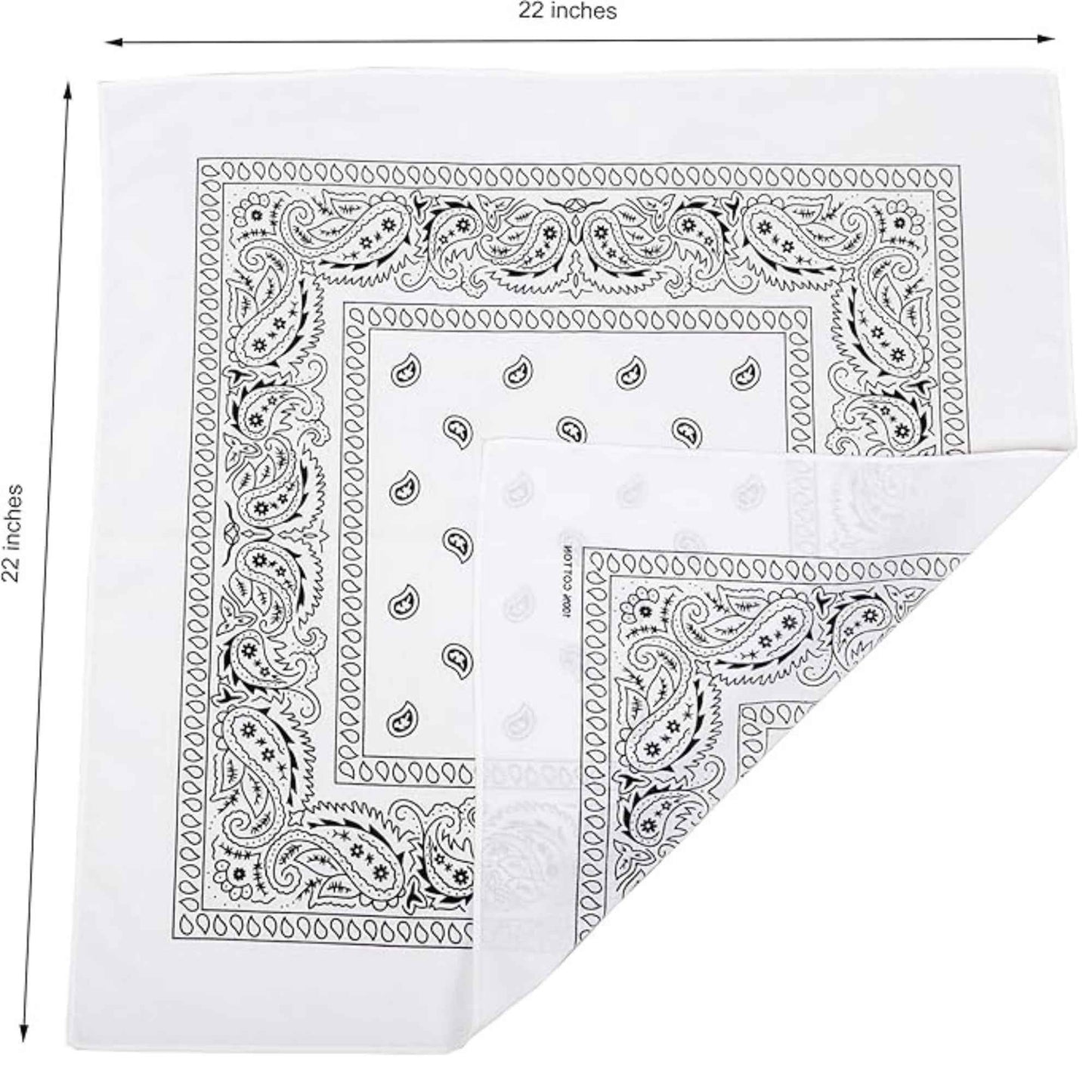 Unisex Paisley Pattern 100% Cotton Bandana Head or Neck Scarf