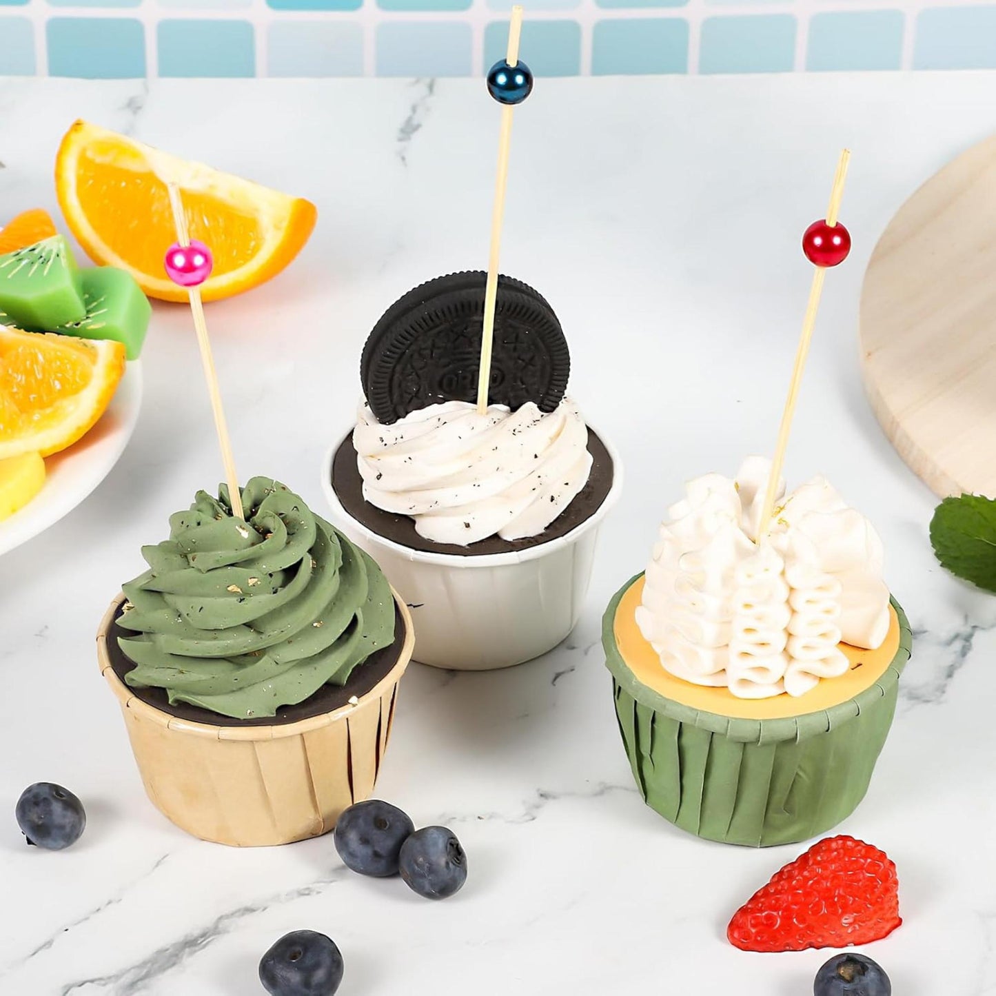 Colorful 4.7" Pearl Cocktail Picks