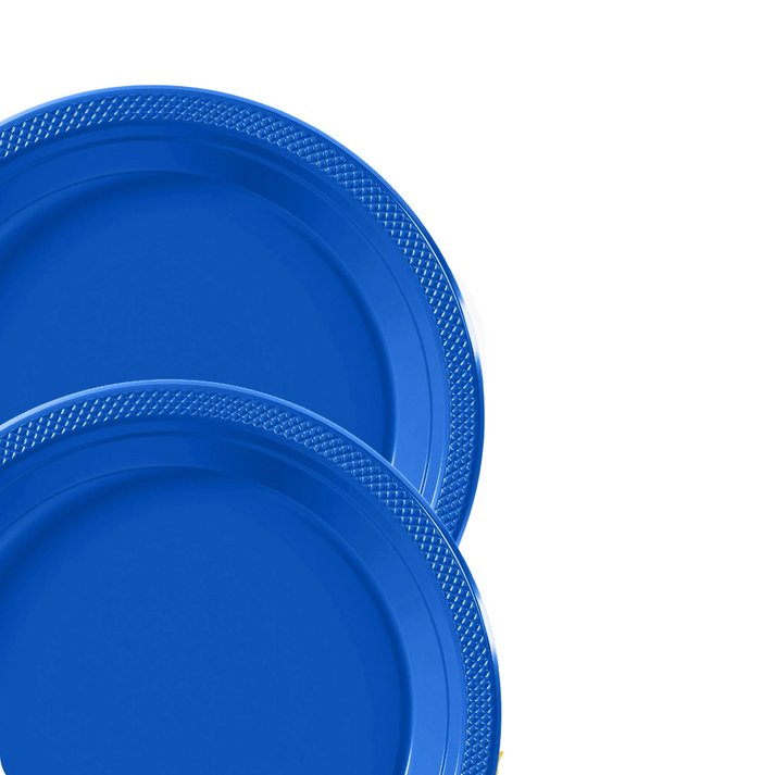 Disposable 10" Blue Diner Plastic Plates