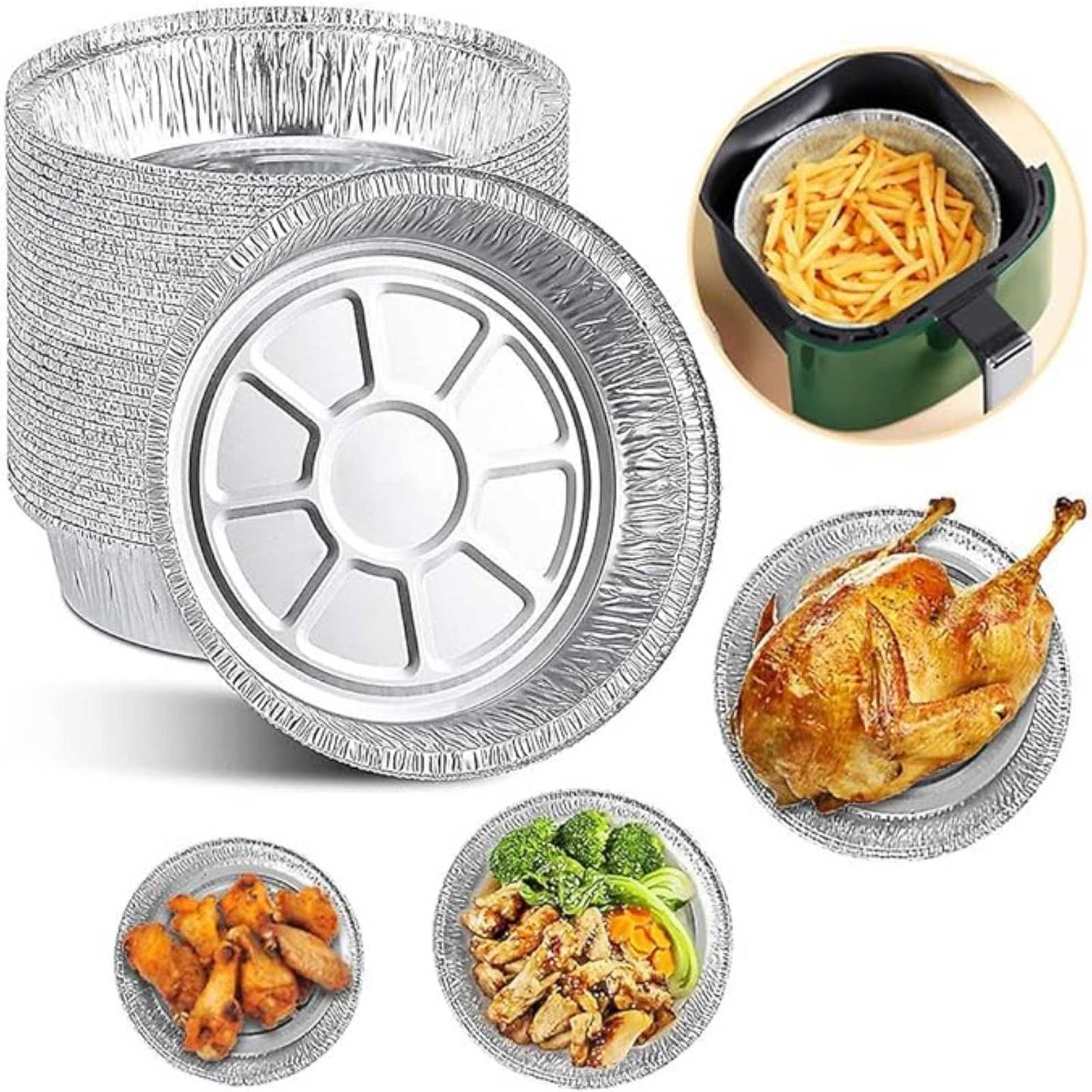 Disposable 9"Aluminum Foil Round Pans: 4 Pack Aluminum Baking product image 6