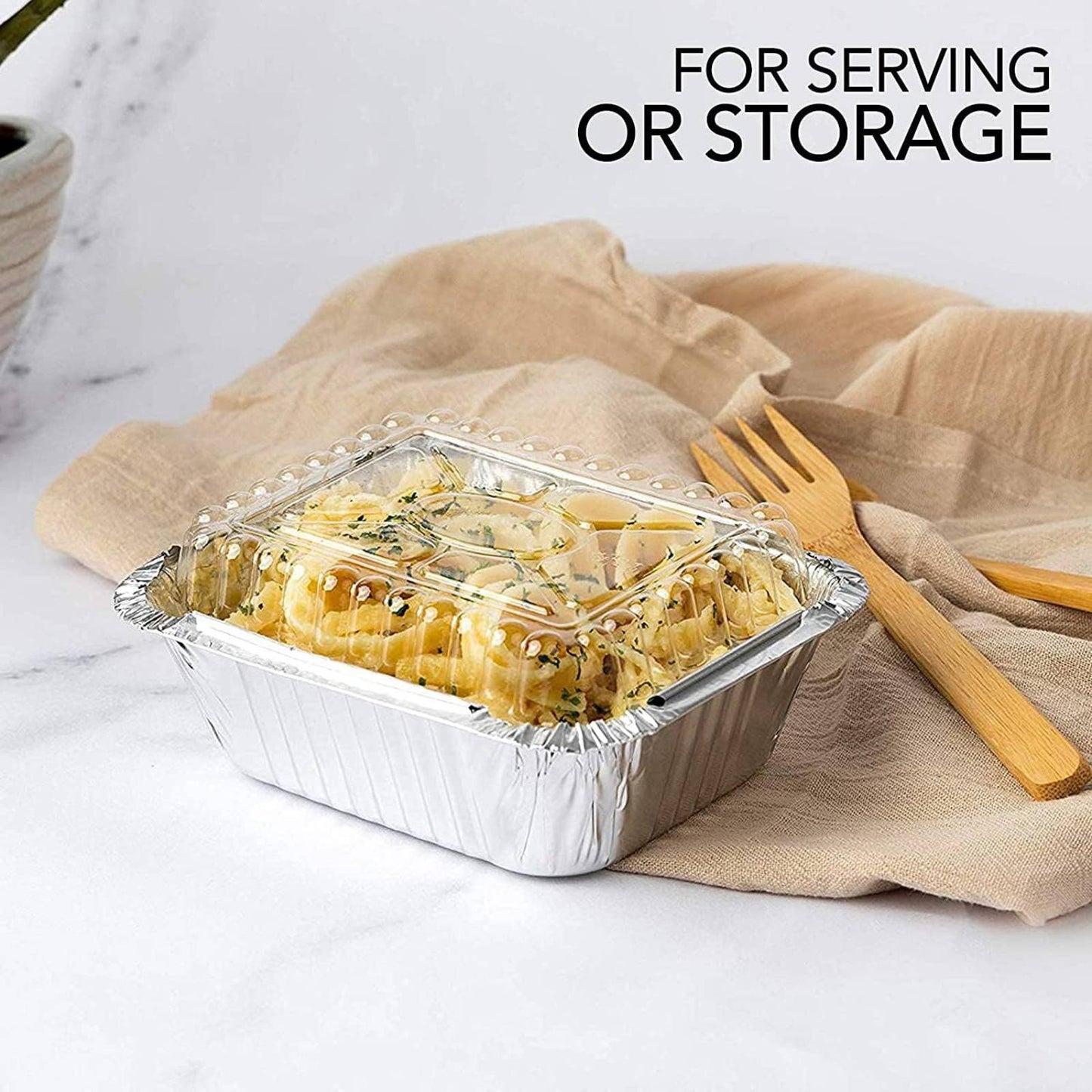 Disposable Aluminum 5Lb 9.5” x 7" Oblong Pans: 2 Pack Aluminum Baking product image 10