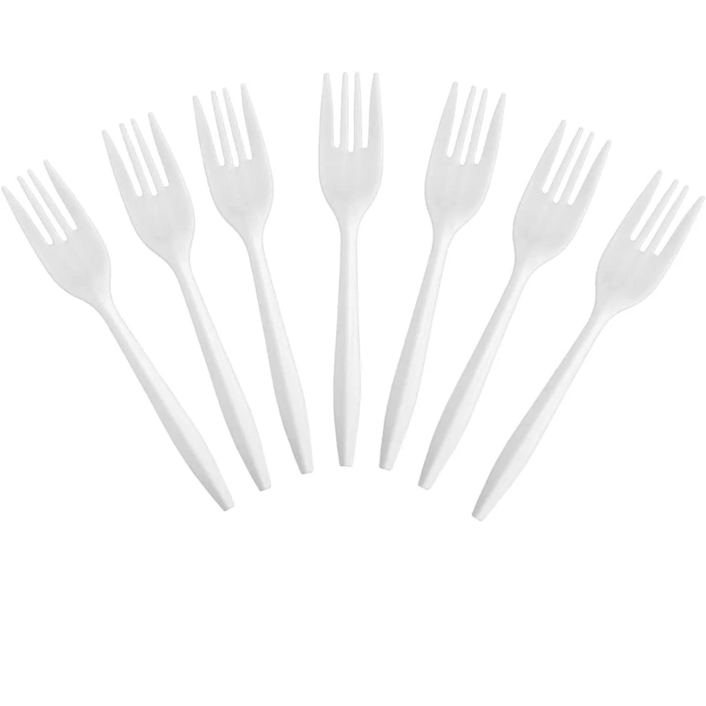 Disposable White Forks In Zipper Bag
