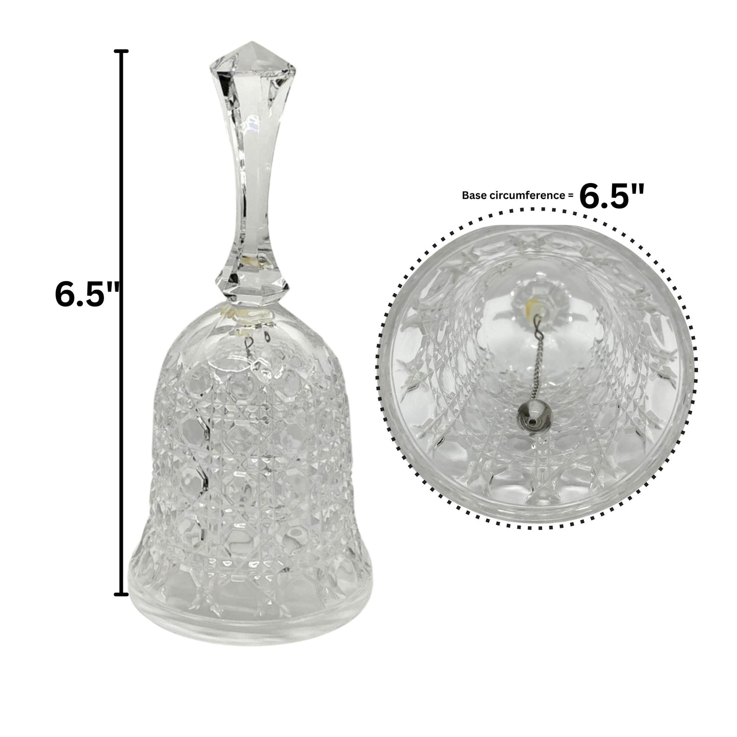 Elegant Decorative Handheld Glass Bell