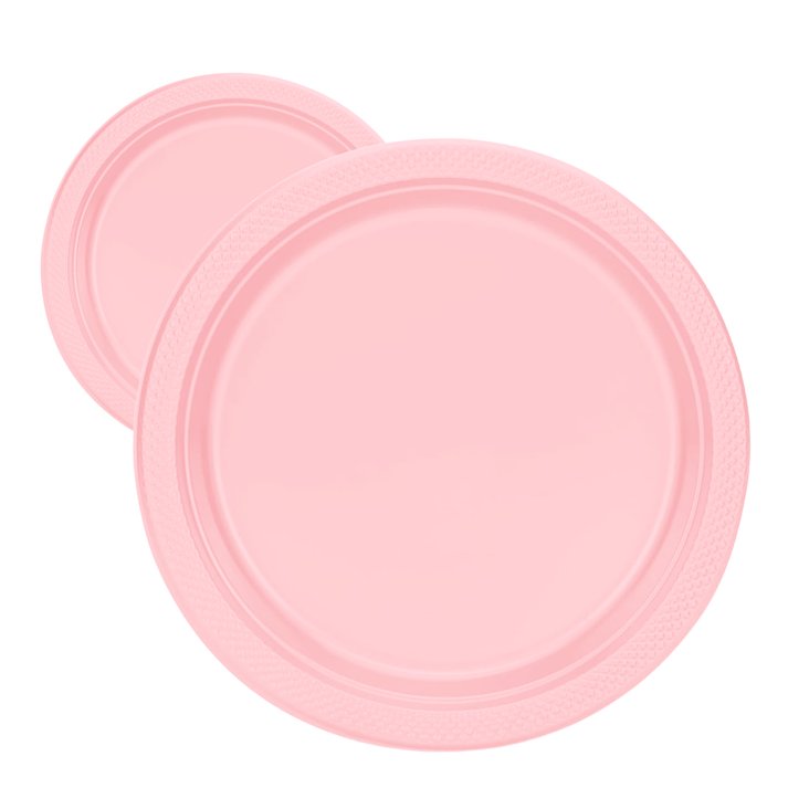Disposable 9" Pink Diner Plastic Plates