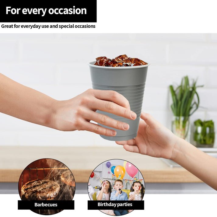 Disposable 9oz Silver Plastic Cups