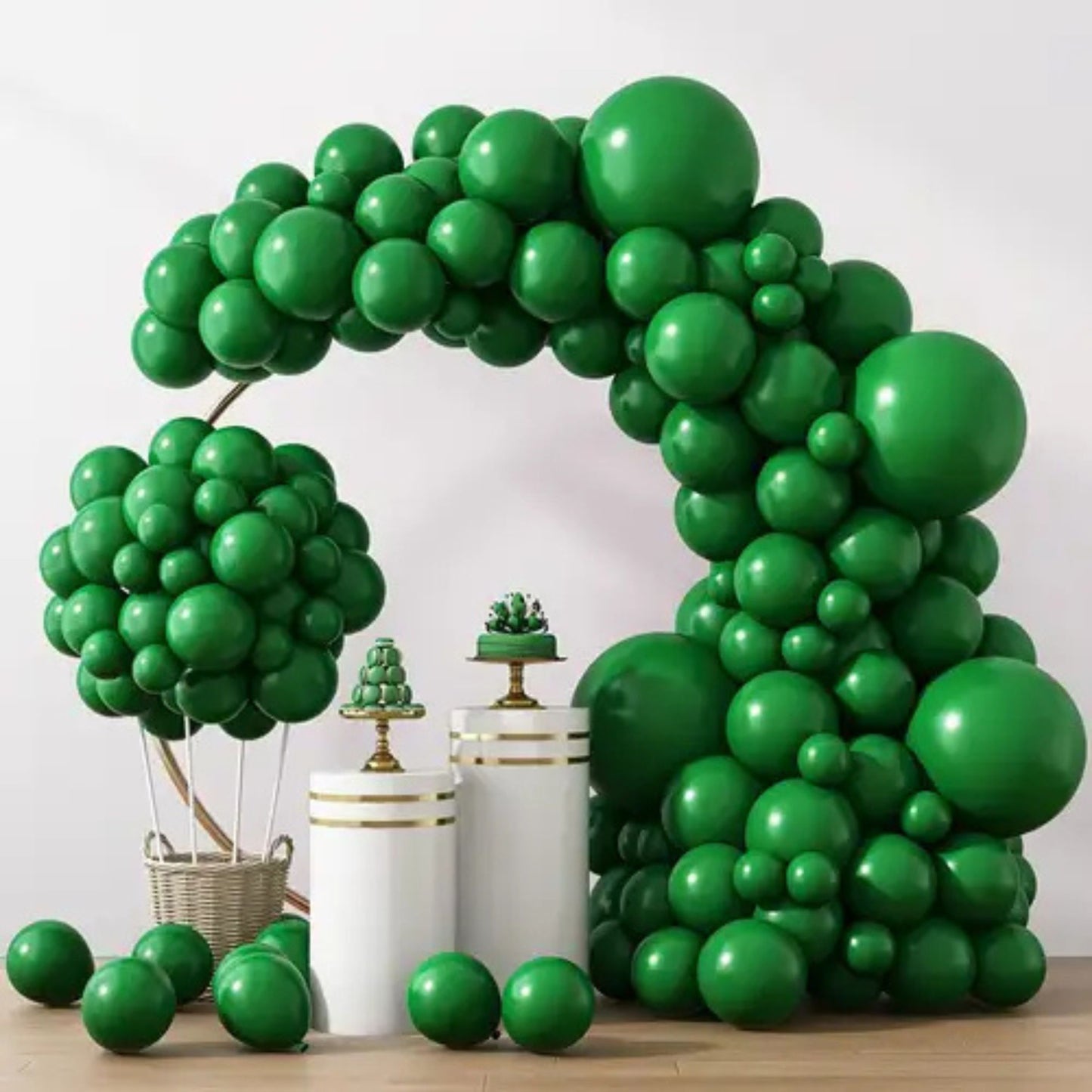 Helium-Quality Natural Latex Balloons Dark Green, Safe for Age 8+ – Party & Event Decorations