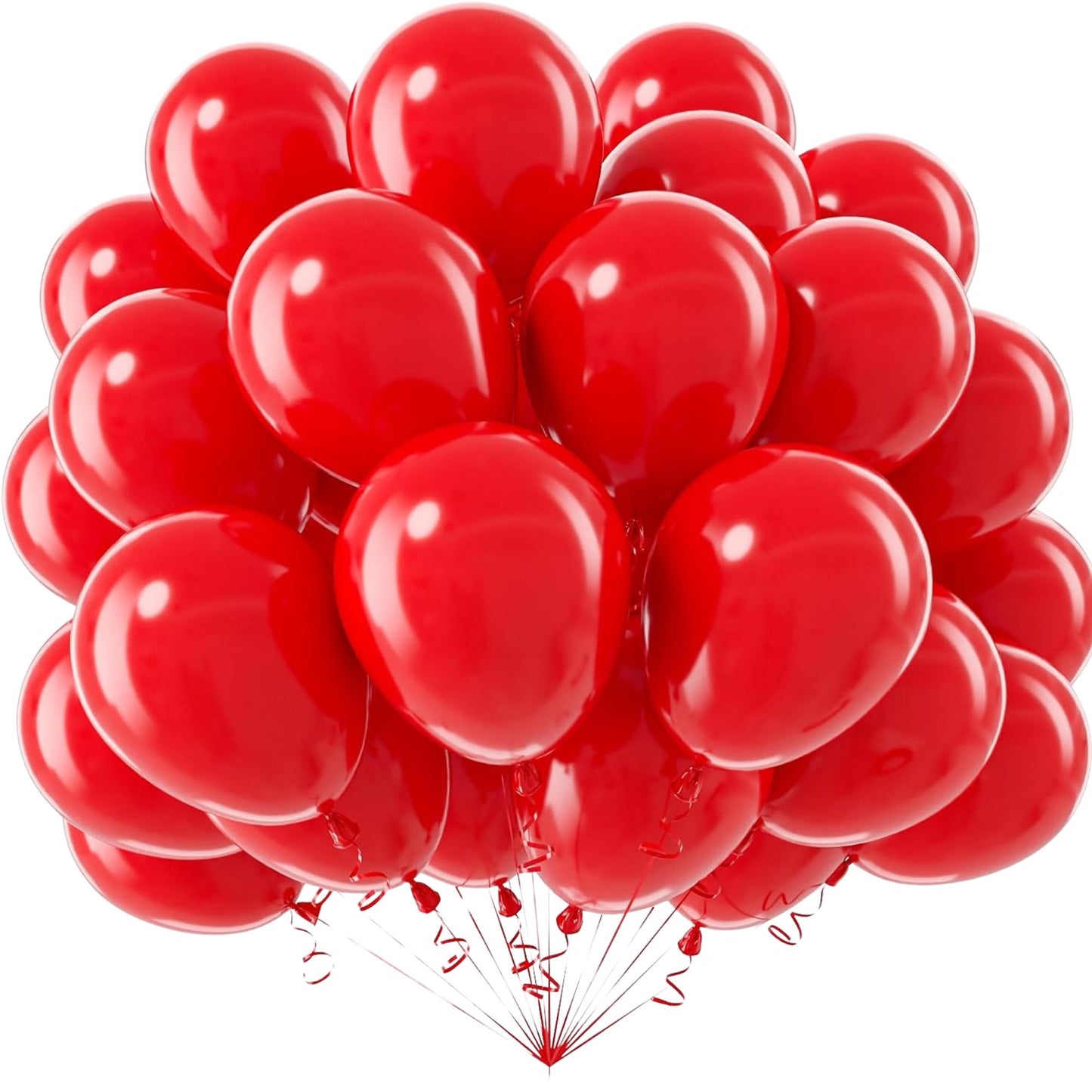 Helium-Quality Natural Latex Balloons Red, Safe for Age 8+ – Bold Party & Event Decorations
