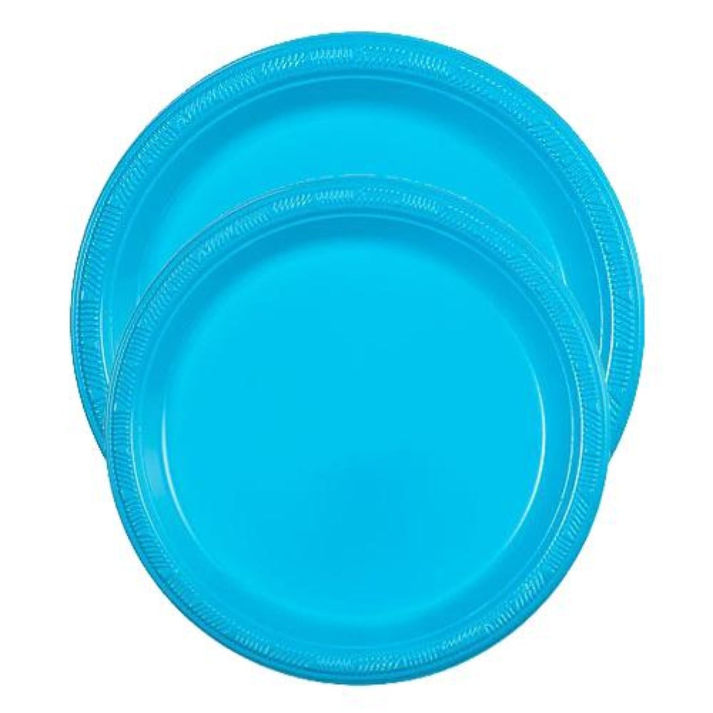 Island Blue Round Plastic Plate