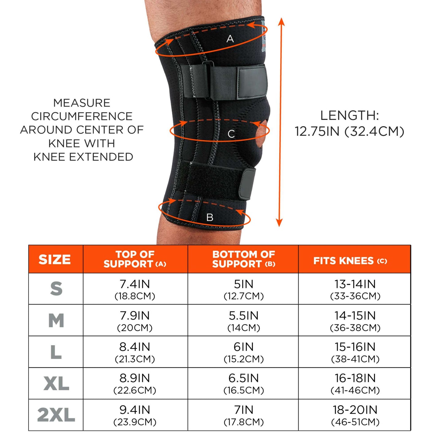 Max Adams Essentials White Stretchable Knee Support