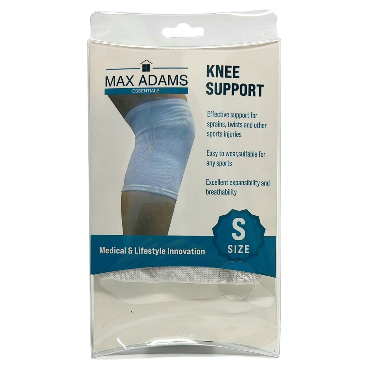 Max Adams Essentials White Stretchable Knee Support