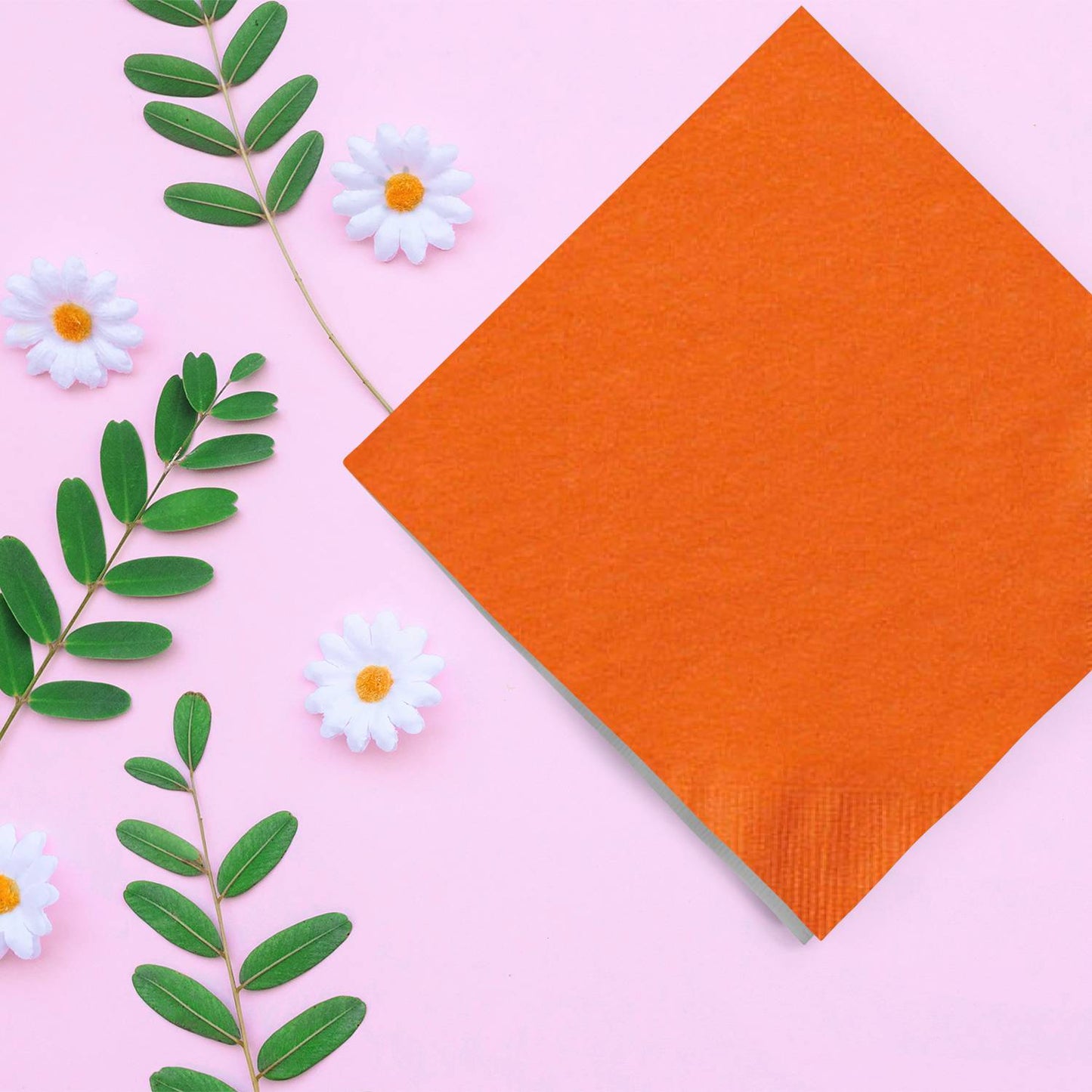 Orange Lunch Napkins 20 Pack lifestyle use image
