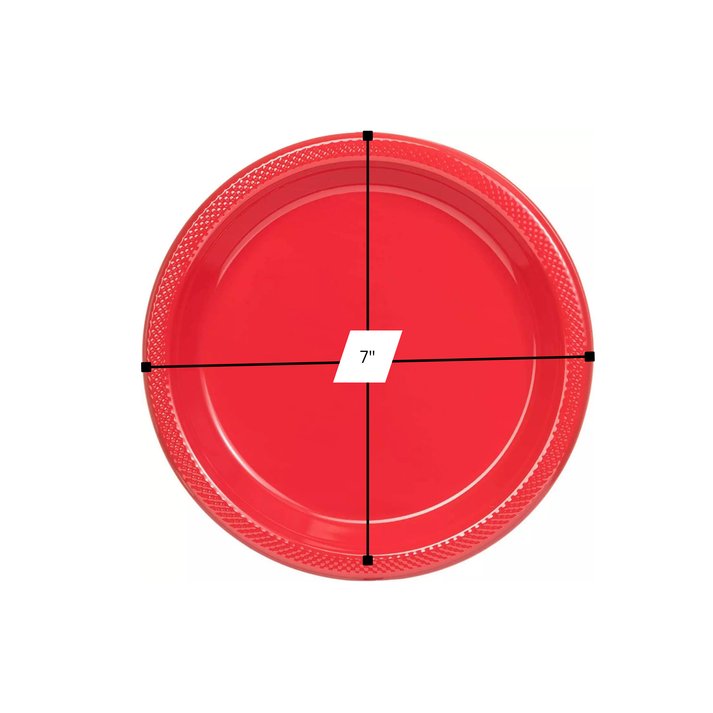 Disposable 7" Red Salad Plastic Plates
