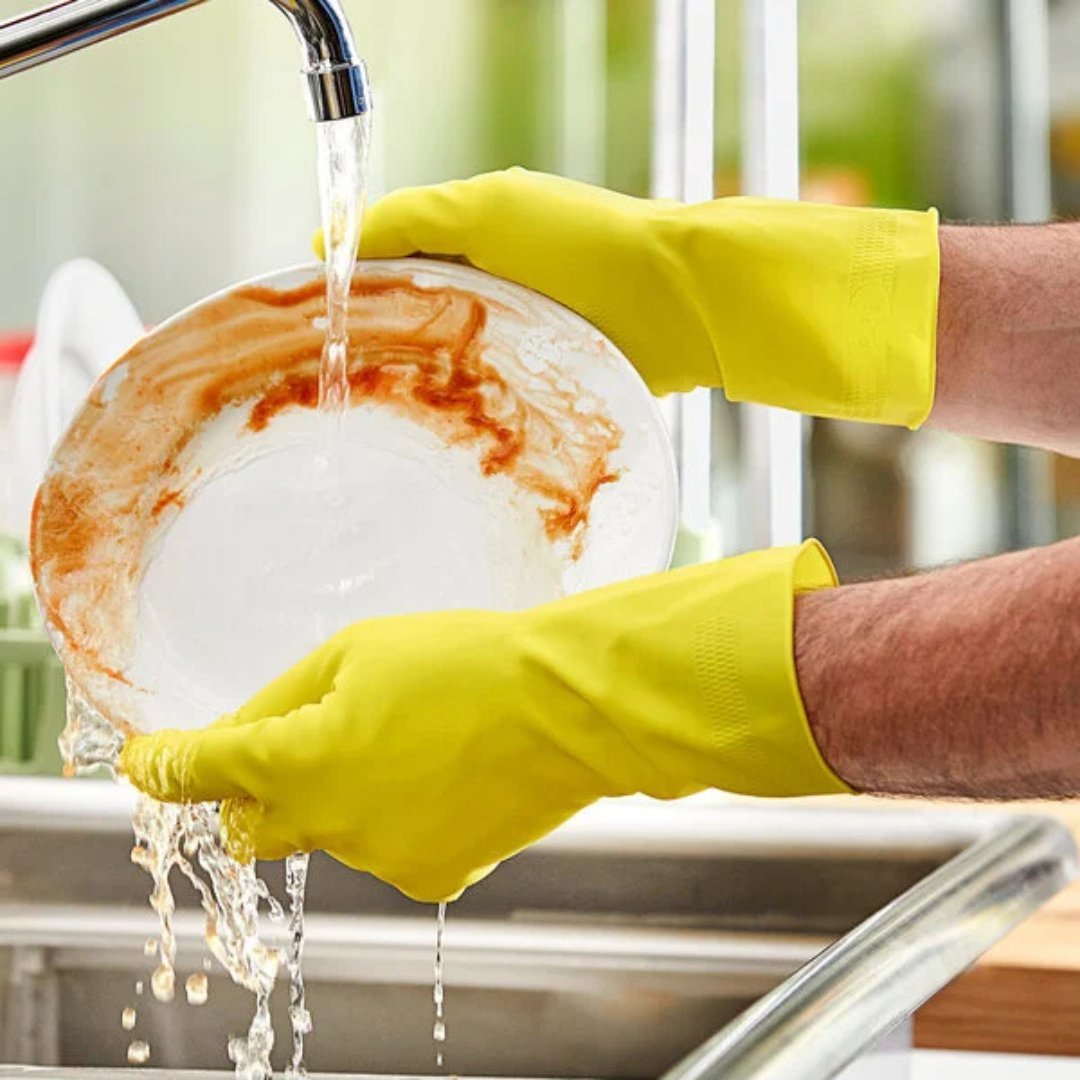 Reusable Yellow Hand Cleaning Latex Gloves : Large 1 Pair product image 5
