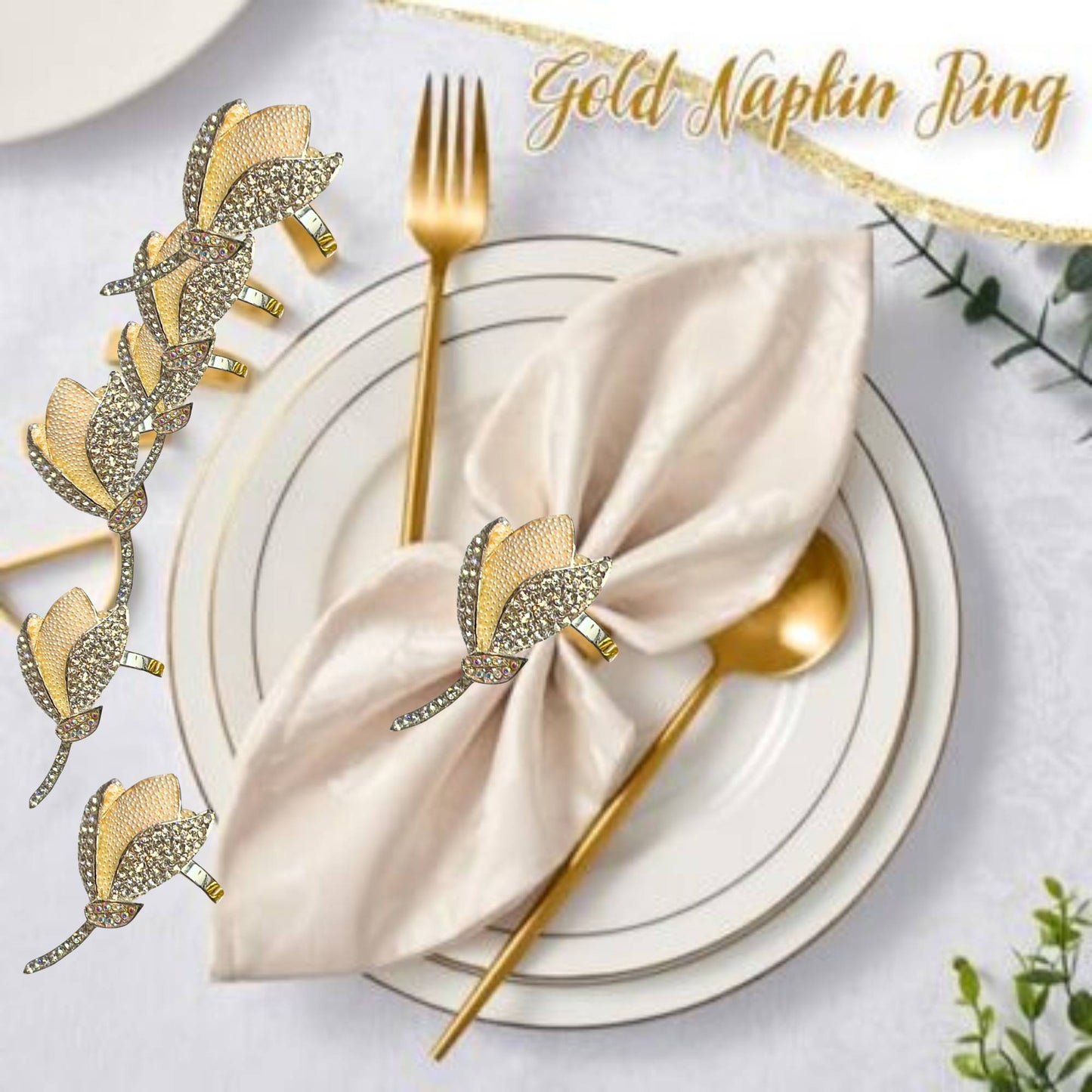 Rhinestone Silver Napkin Ring: 1 Pack Napkin Rings Napkins product image 6