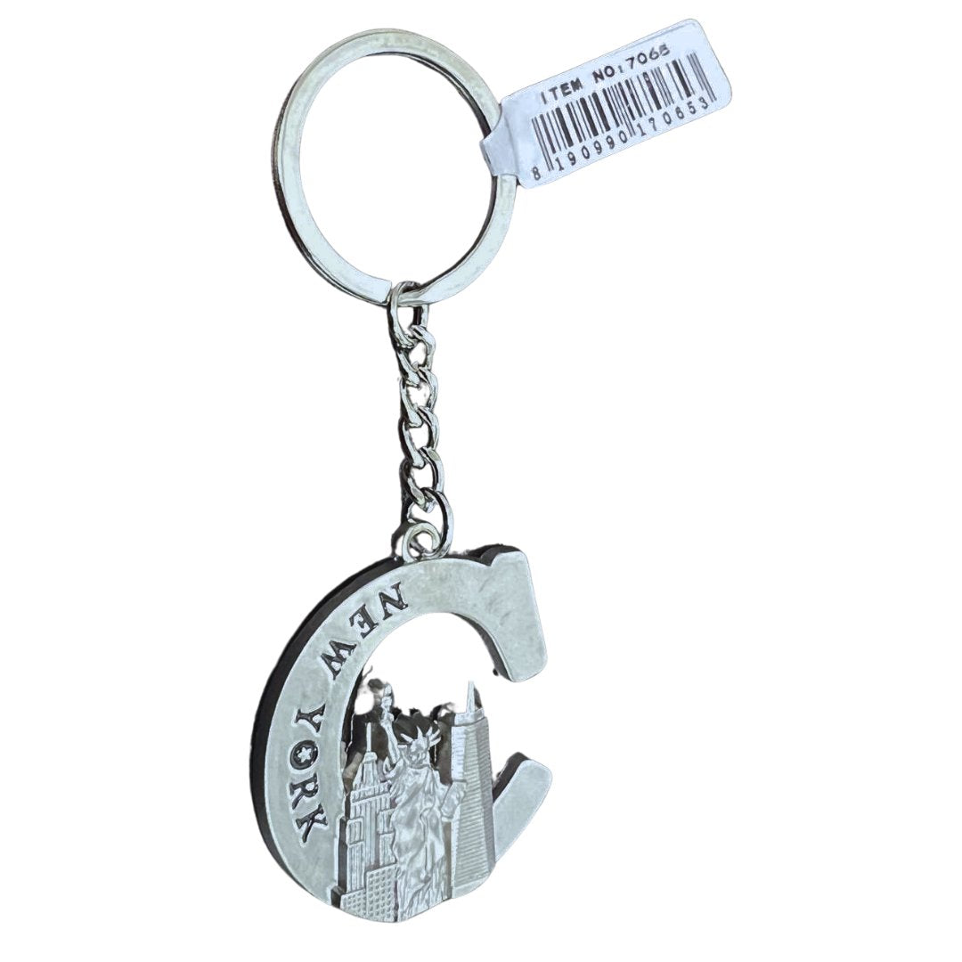 Statue of Liberty New York Keychain Souvenir – with Letter C