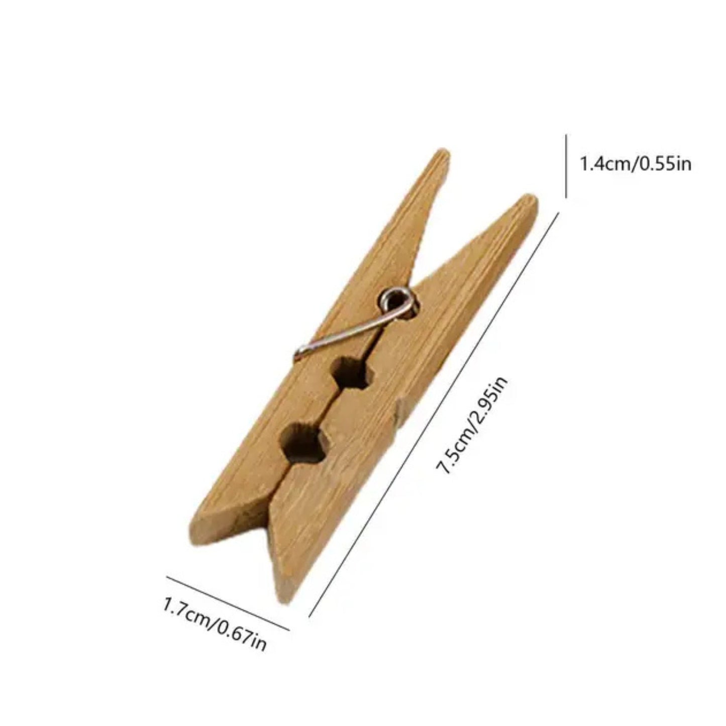 Eco-Friendly Strong Grip Bamboo Clothespins