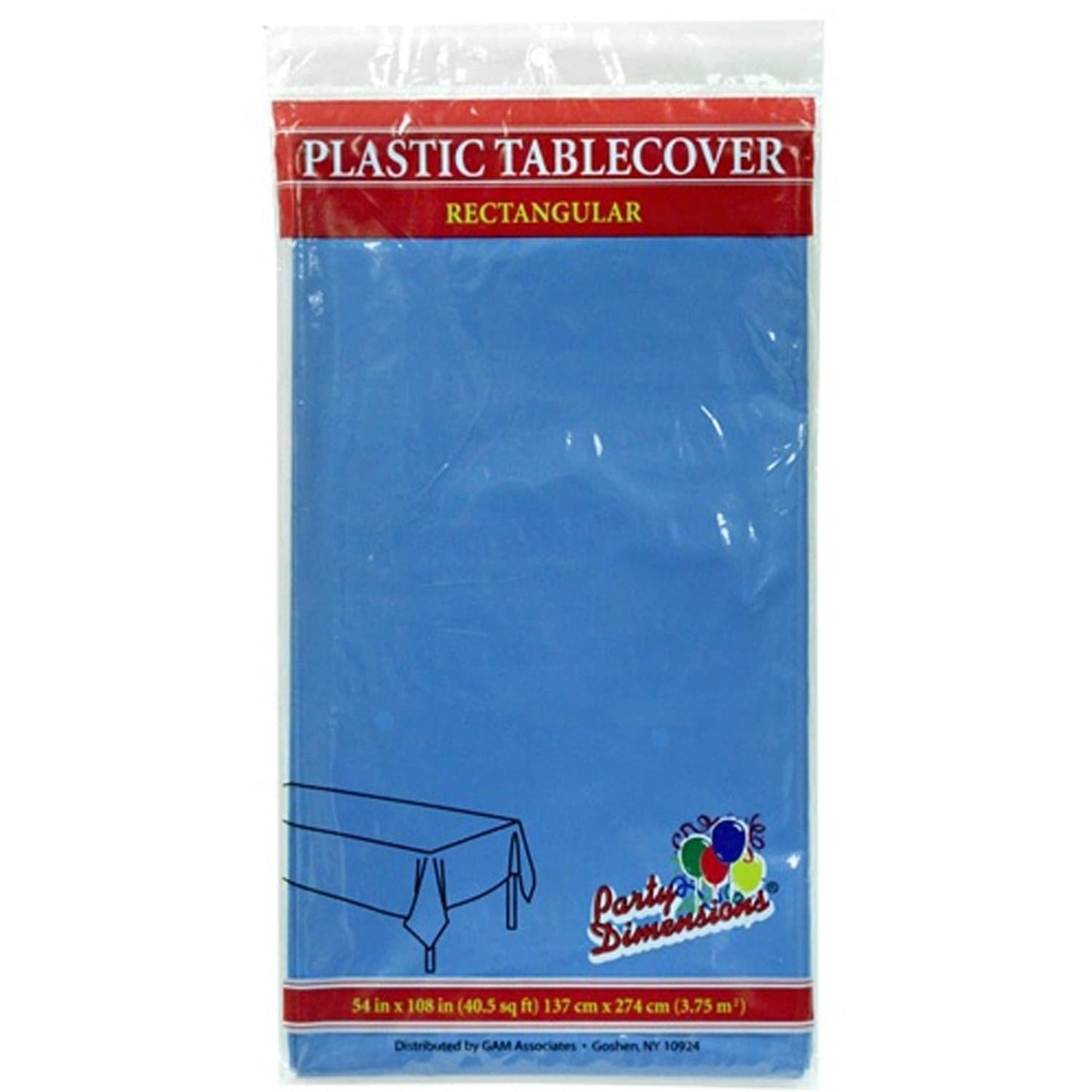 Tablecover Plastic Medium Blue Rectangular 54'' X 108''