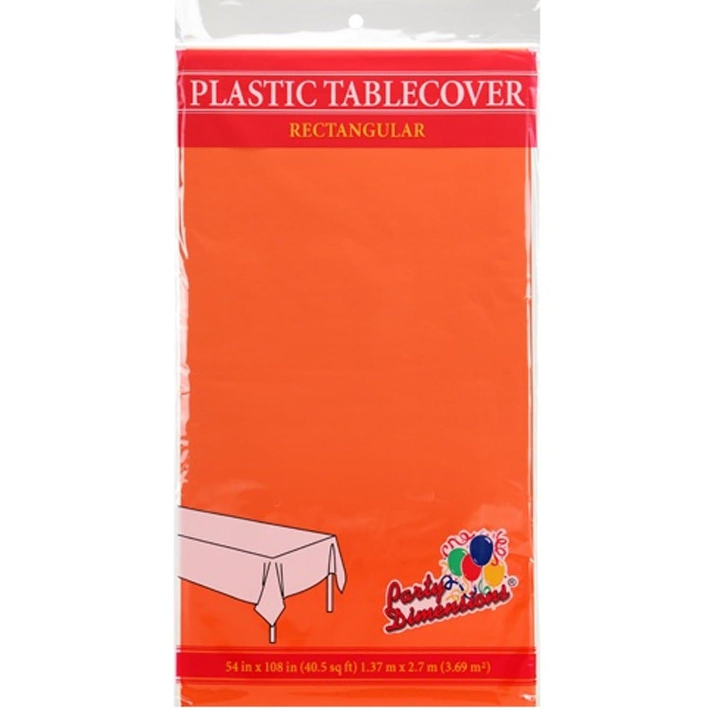 Tablecover Plastic Orange Rectangular
