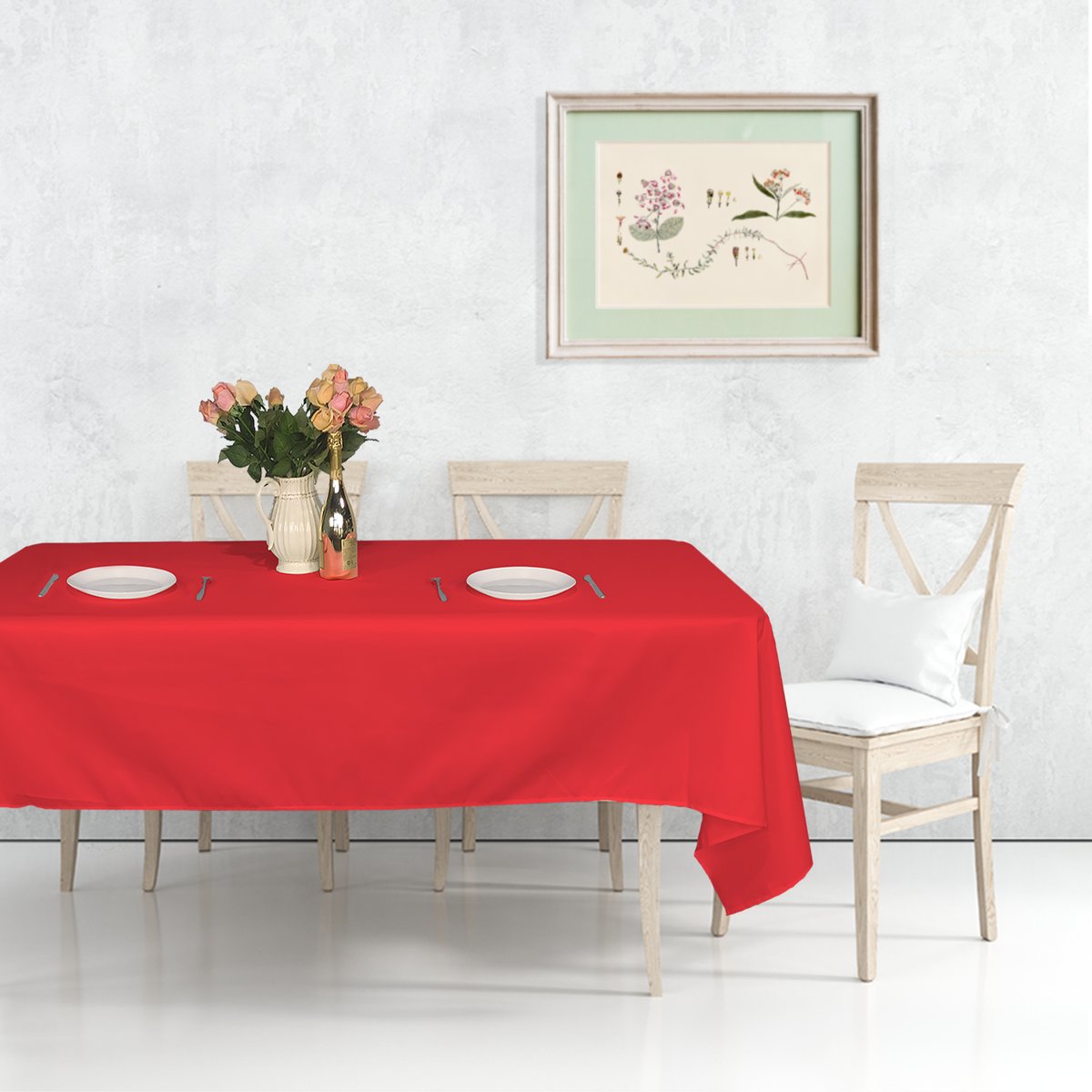 Tablecover Plastic Red Rectangular