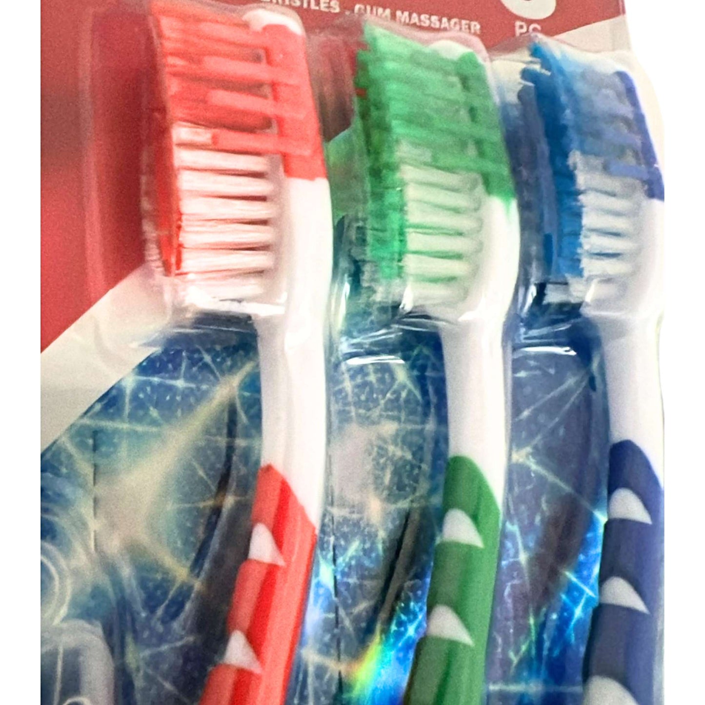 Toothbrushes Set of Multi-level Hard Bristles with Grippers and Cap
