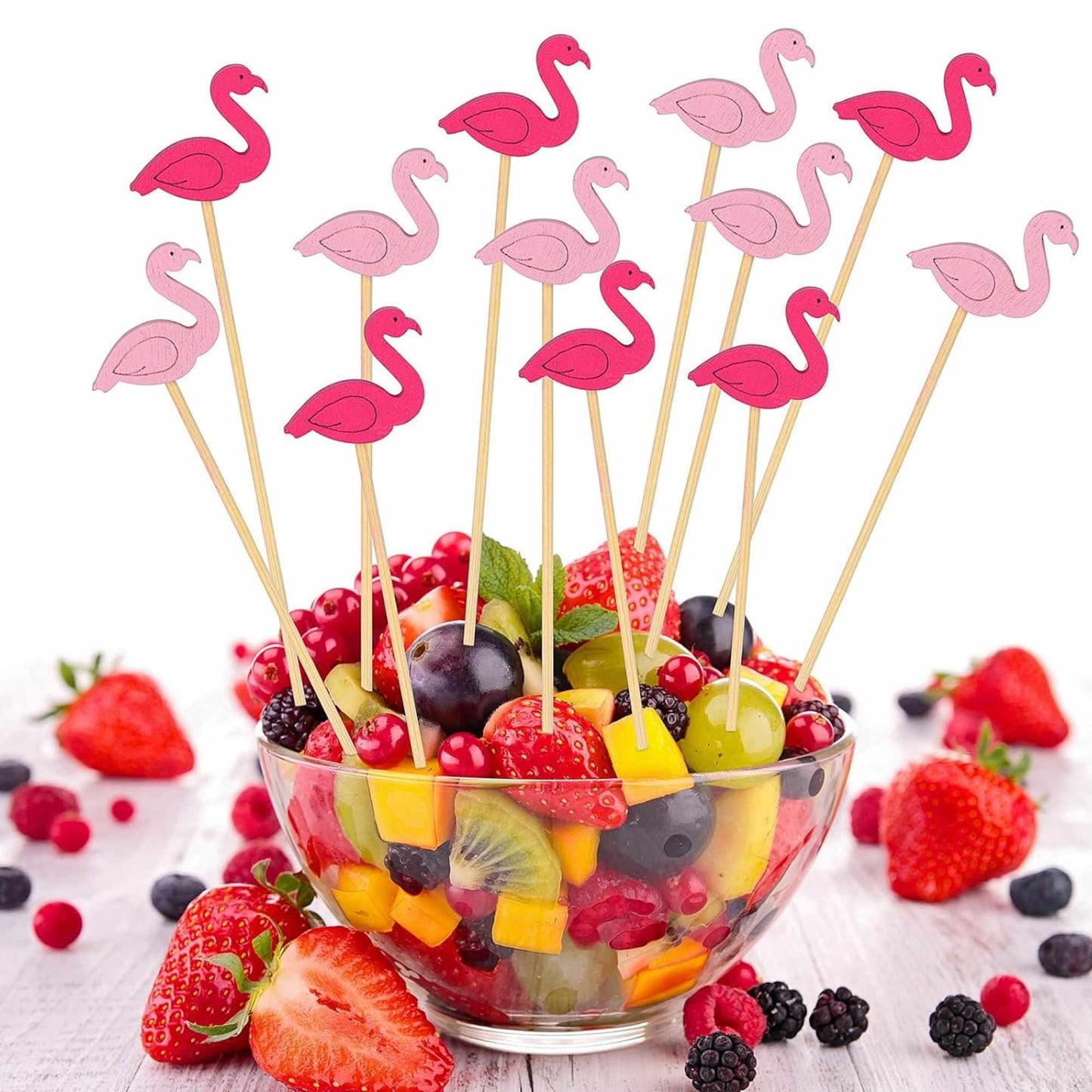 4.7" Fancy Flamingos Party Picks