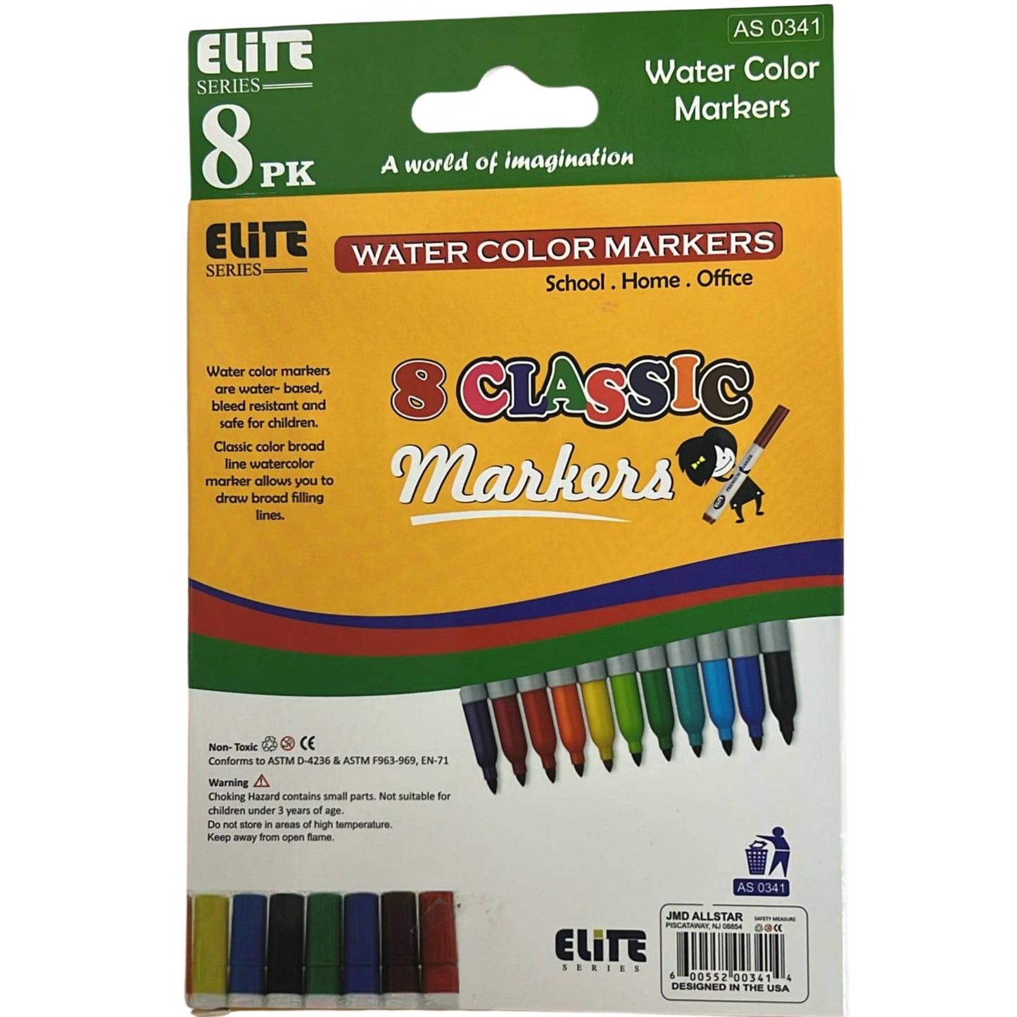 Elite Series – Vibrant Watercolor Markers: 8 Pack Markers School product image 5