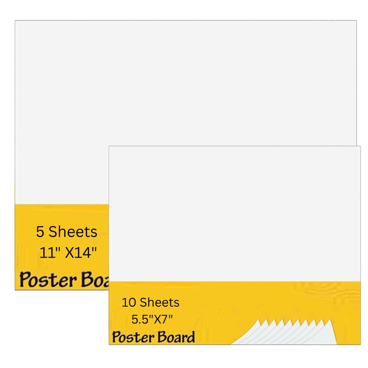 White Poster Board | 5.5x7 Inches for Display, Art & School Projects