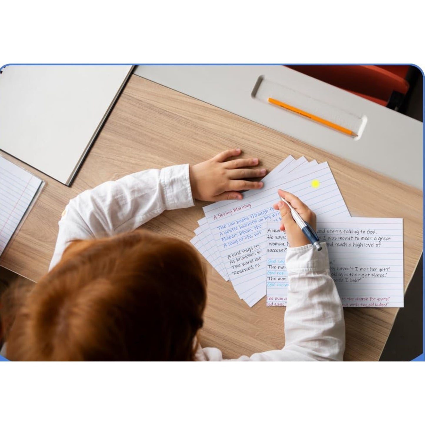 Inches White & Ruled Index Cards with Spiral Binding
