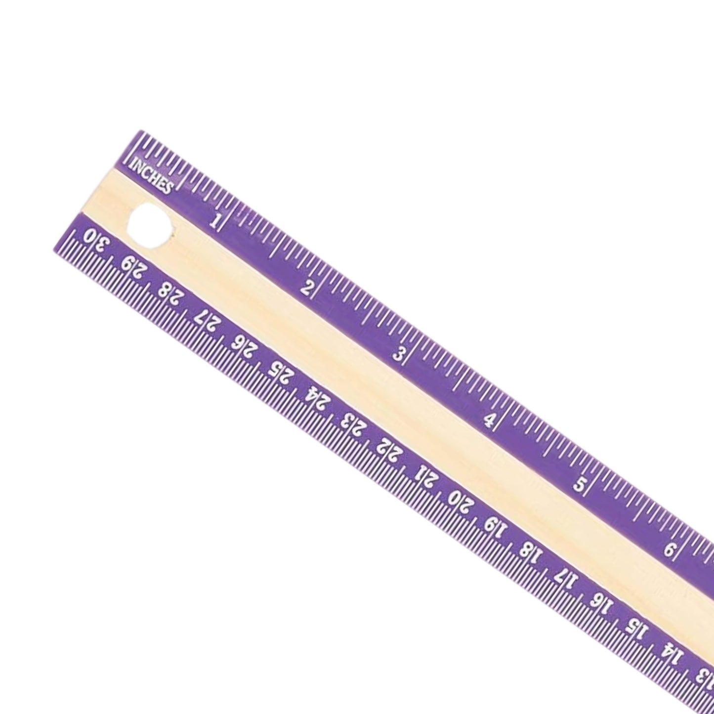 Wooden Ruler with Colored Border