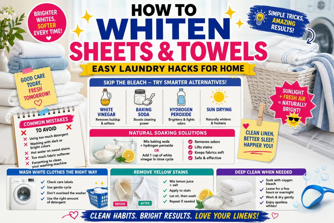 How to Whiten Sheets and Towels Easy Laundry Hacks for Home