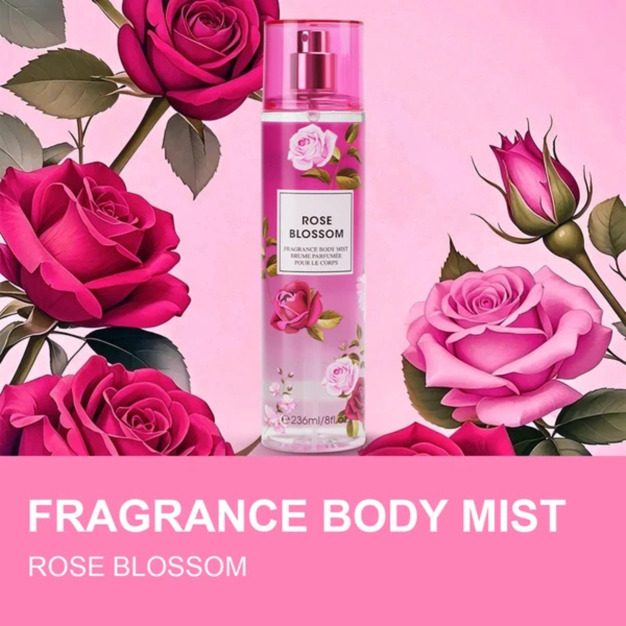 8oz Rose Blossom Fragrance Women's Body Mist Spray product detail image