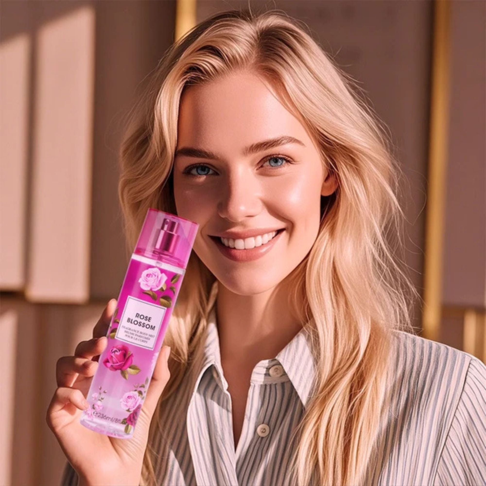 8oz Rose Blossom Fragrance Women's Body Mist Spray lifestyle use image