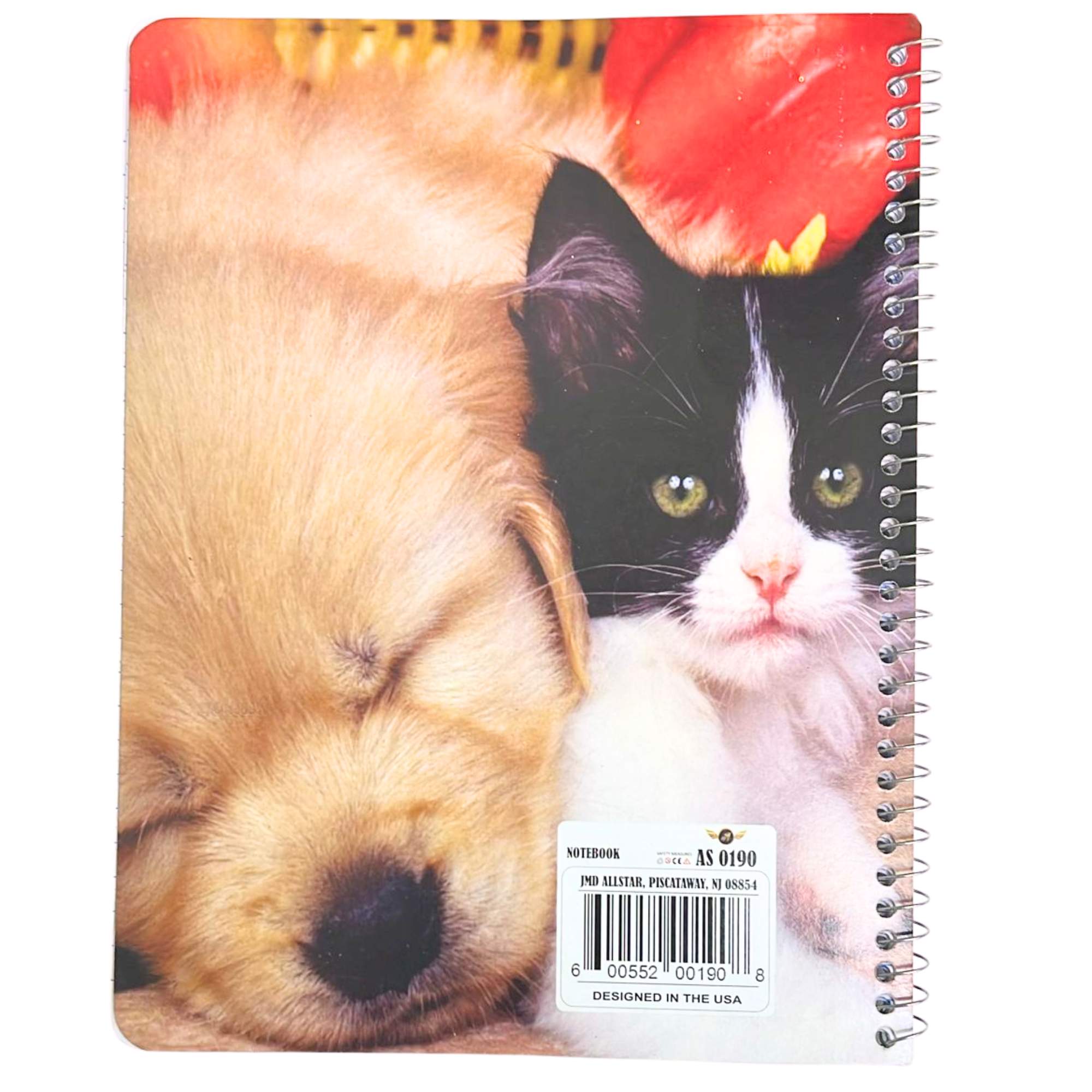 1 Subject Spiral Notebook Wide Ruled Cat & Dog Cover Fun Design for School 70 Sheets Notebooks & Notepads Notebook School