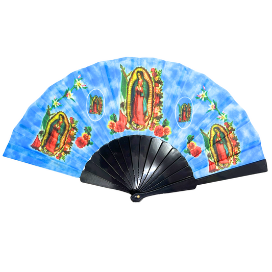 99¢-14 x 9 Inches Lady of Guadalupe & San Judas Hand Folding Fan – 1CT