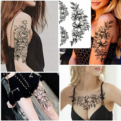 99¢- Temporary Long-Lasting Tattoo Sticker – Semi-Permanent Black Body Art for Men & Women: 1CT