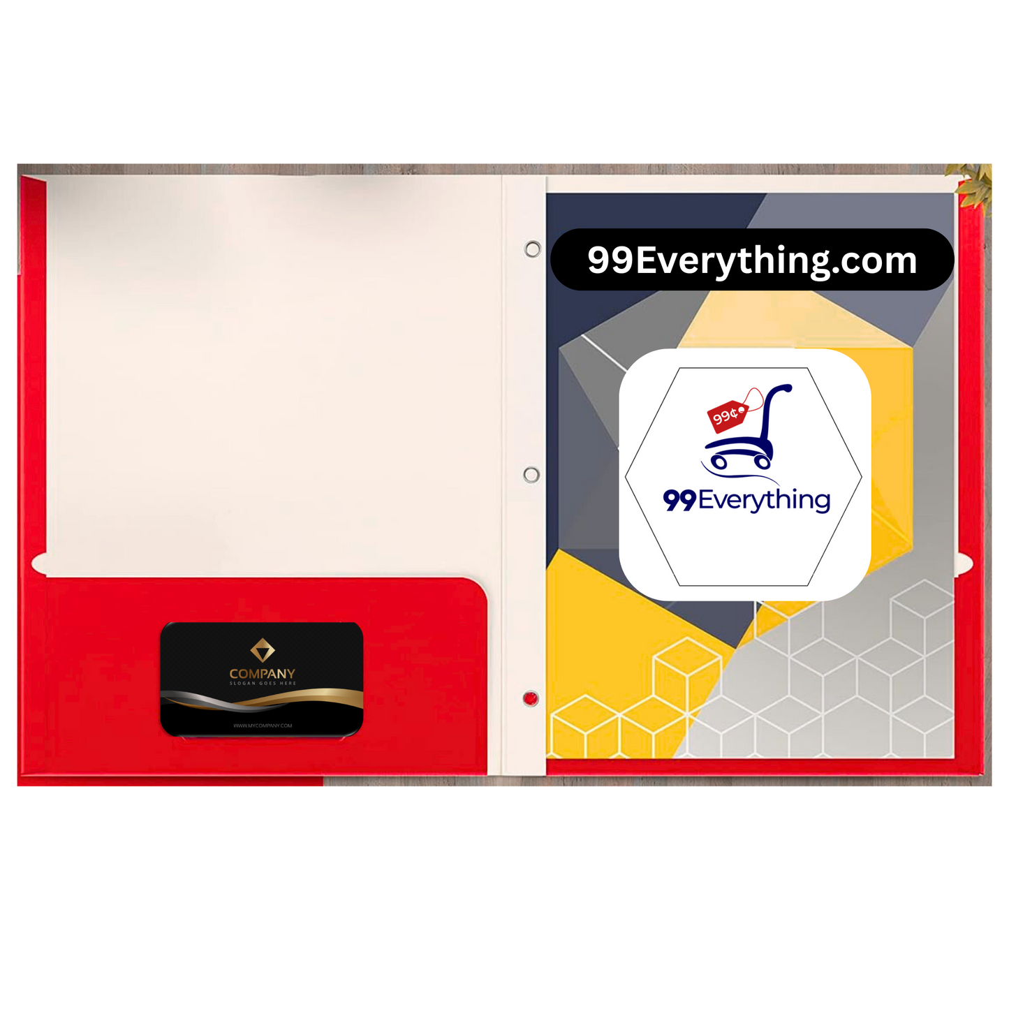 99¢-Two-Pocket Folder with Prongs – Durable Poly Folders