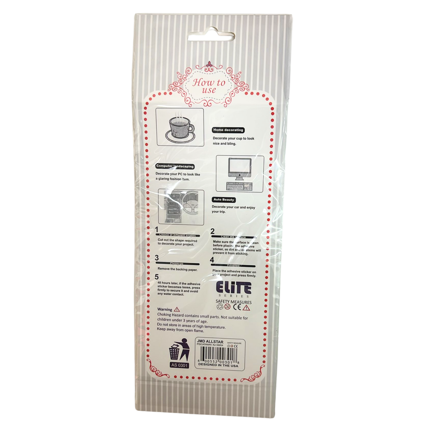 99¢-125 pcs Acrylic Stickers – Includes Gold & Silver Designs