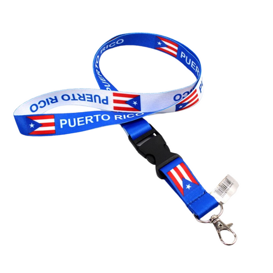 99¢- Puerto Rico Flag Lanyard Keychain with Quick Release – Neck Strap for Keys, Badges, and ID Cards: 1CT