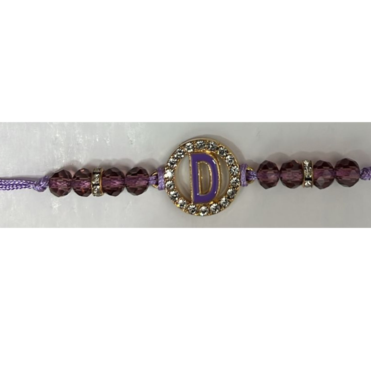 99¢- Beaded Colored Bracelet with Gold Rhinestone Alphabet Letters – Unisex Adjustable Jewelry: 1CT